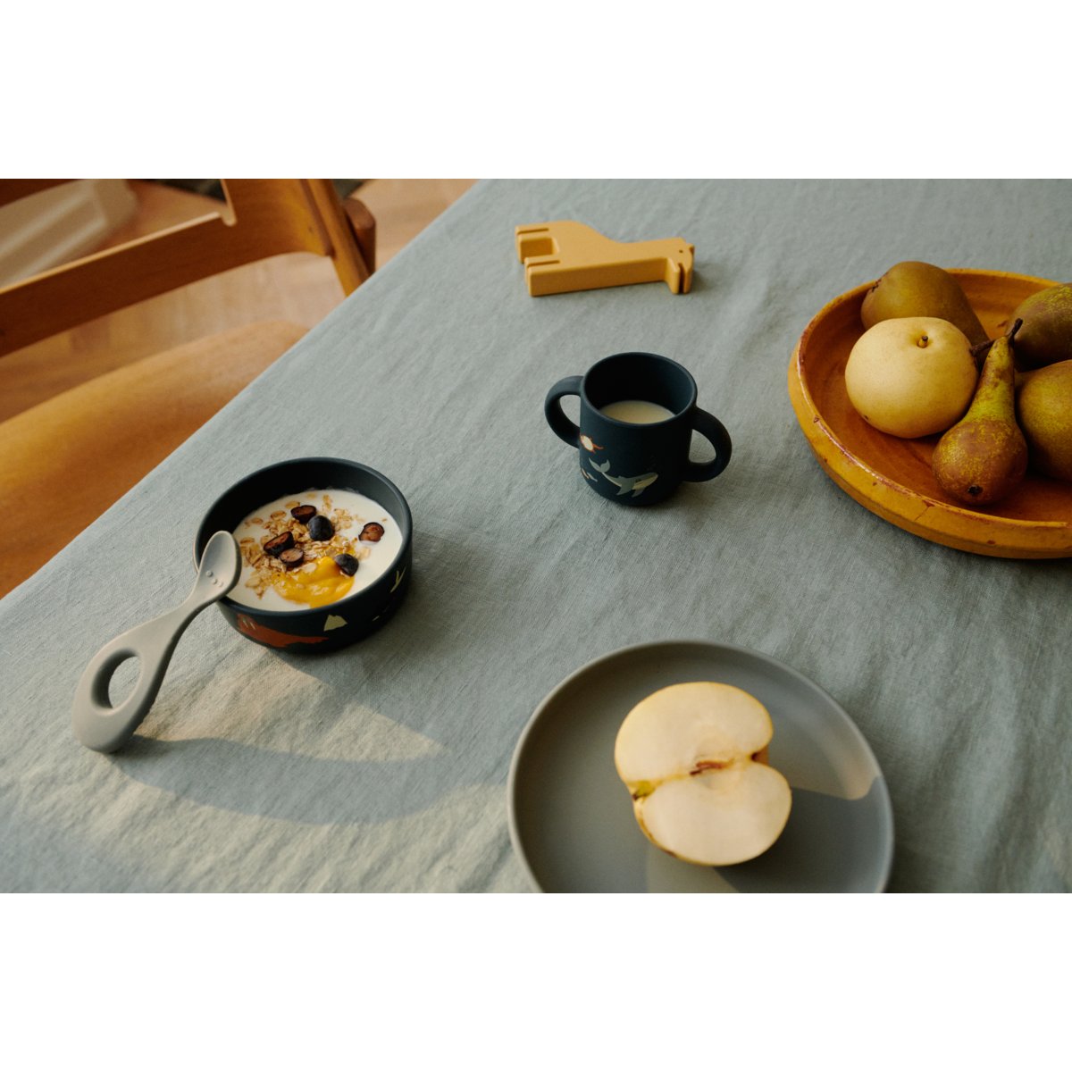 LIEWOOD Vivi Printed Silicone Set,Arctic Sea Petrol - Farmor Ingvarda