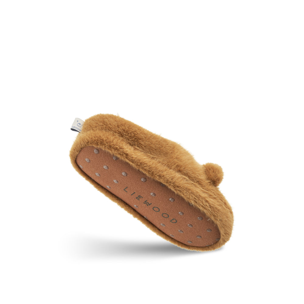 LIEWOOD Aviaja Bear Slippers Brun - Farmor Ingvarda