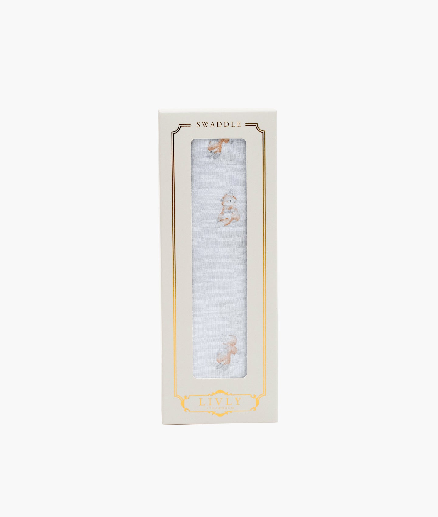 LIVLY Foxes Swaddle Blanket Lys Blå - Farmor Ingvarda