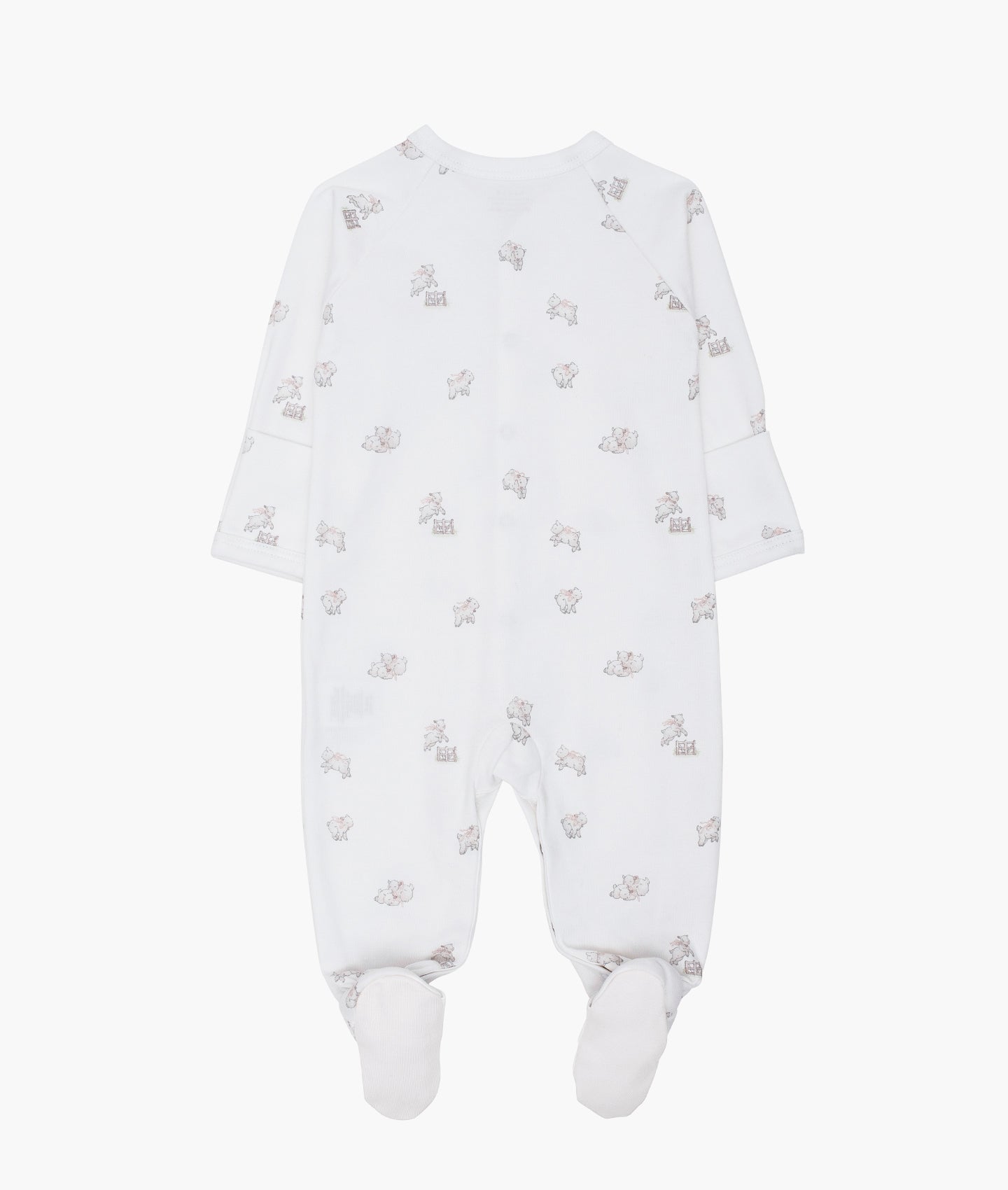 LIVLY Counting Sheep Simplicity Footie Hvit/Rosa - Farmor Ingvarda