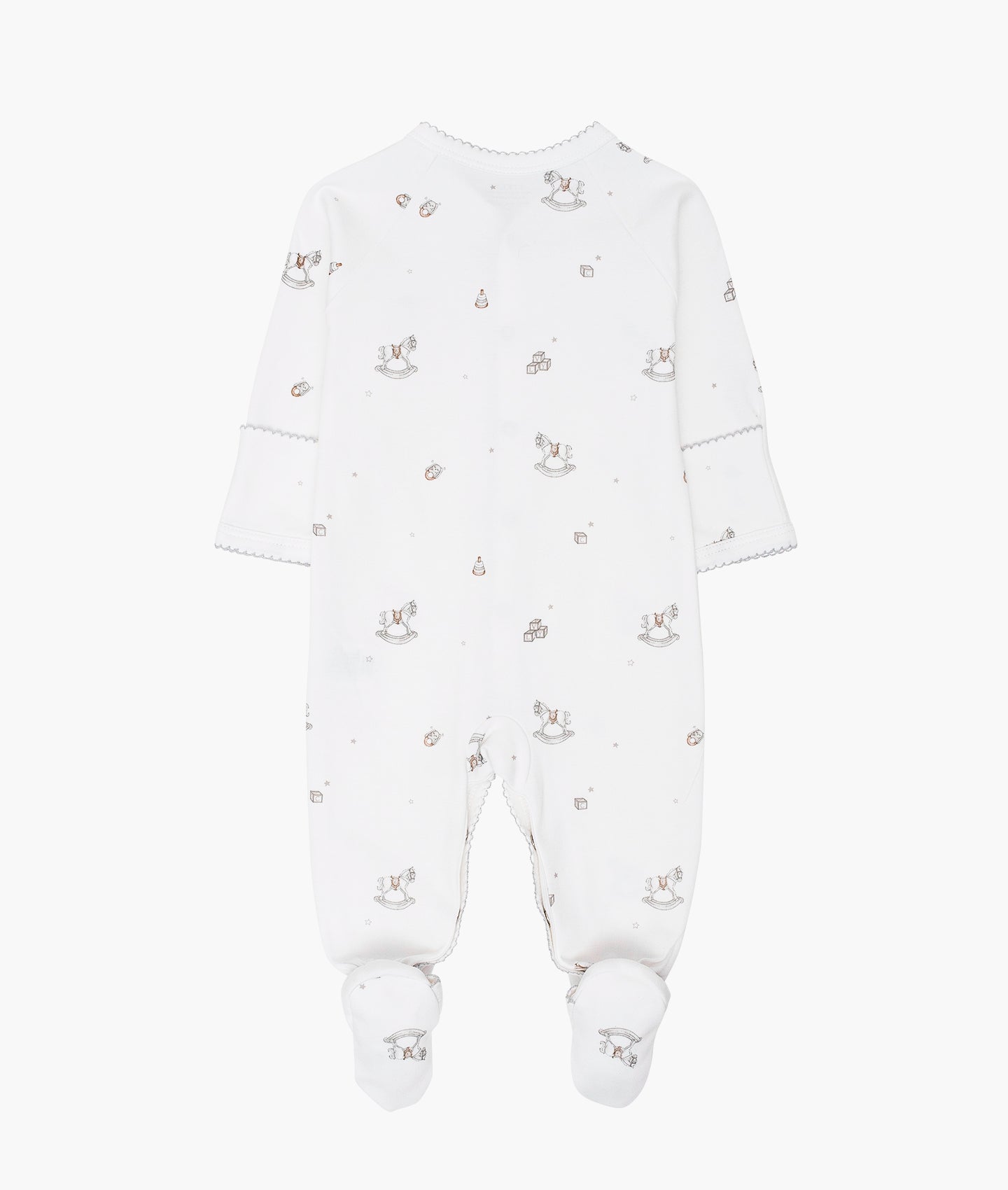 LIVLY Rocking Horse Simplicity Footie Hvit - Farmor Ingvarda