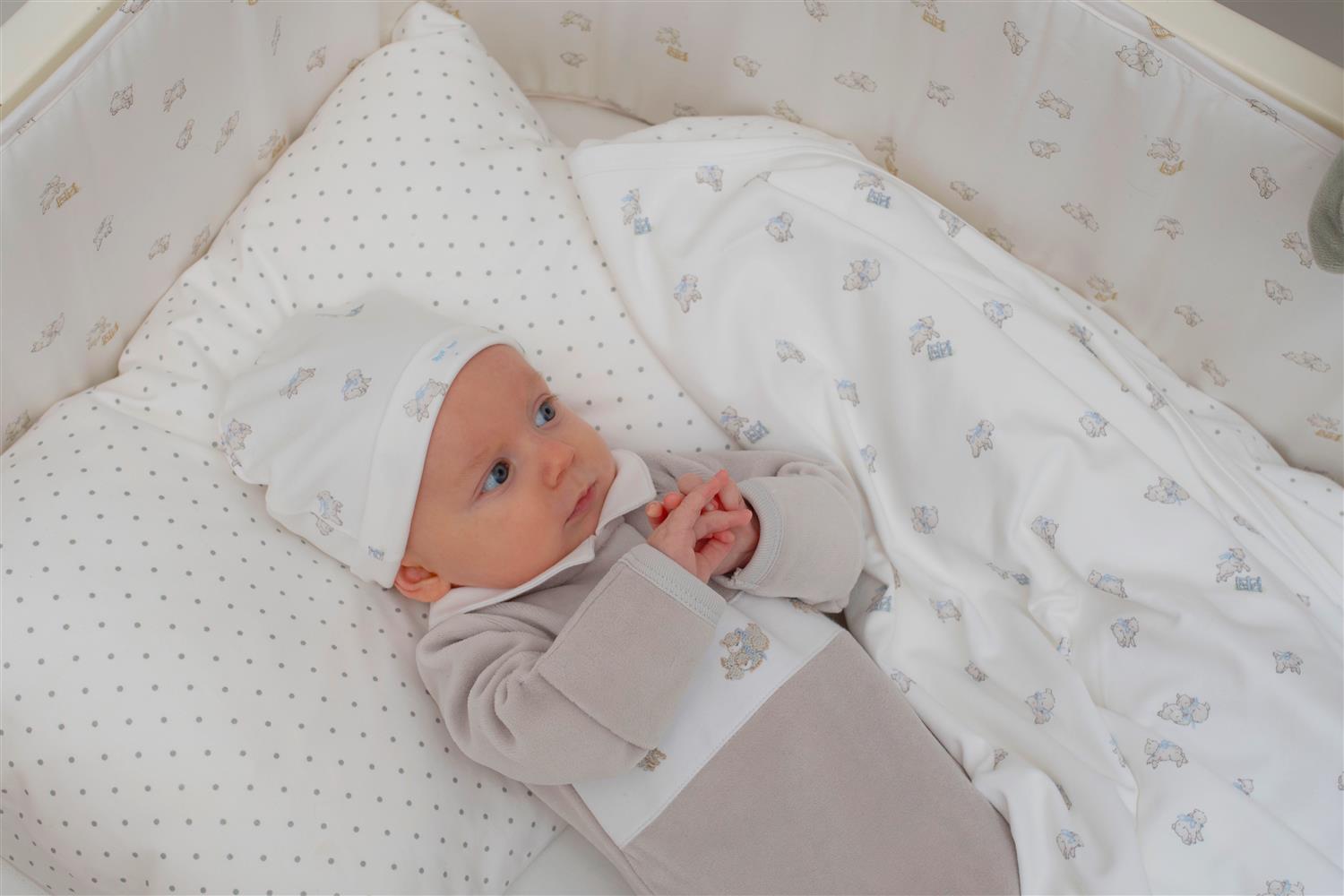 LIVLY Counting Sheep Ninni Hat Hvit/Blå - Farmor Ingvarda