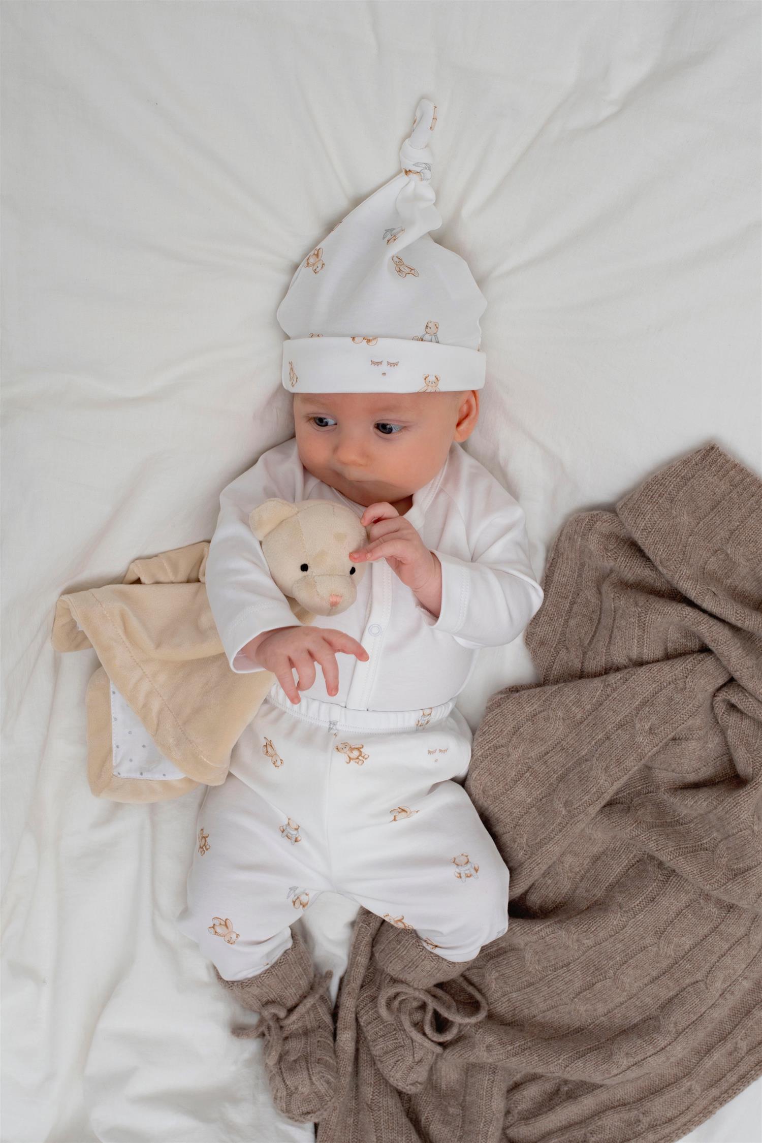 LIVLY Teddy Tay Tossie Hat Hvit - Farmor Ingvarda