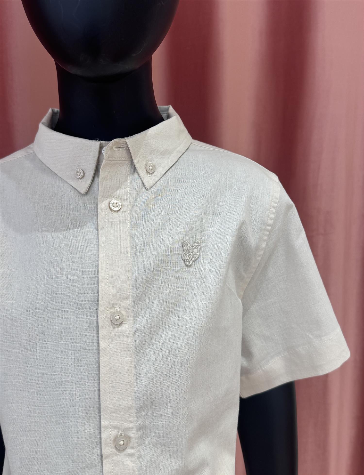 LYLE & SCOTT Lin skjorte Lys Beige - Farmor Ingvarda