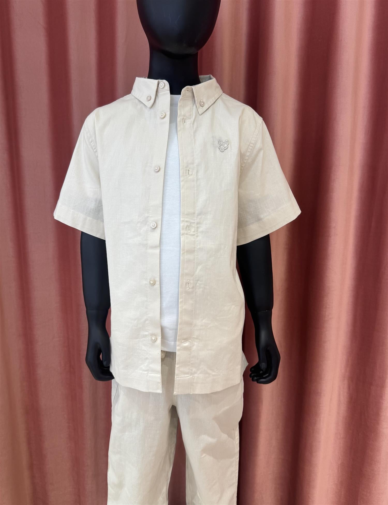 LYLE & SCOTT Lin skjorte Lys Beige - Farmor Ingvarda