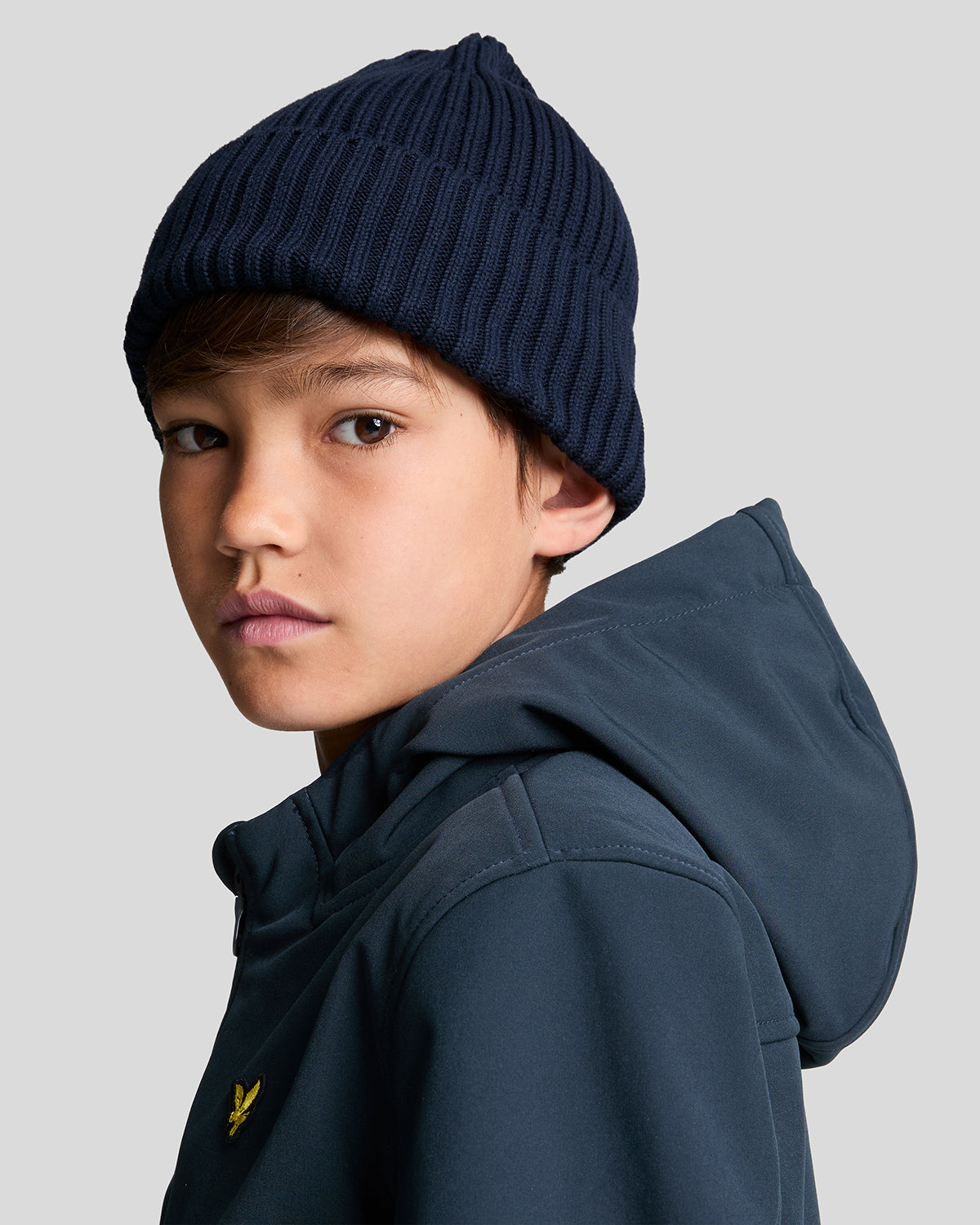 LYLE & SCOTT SoftShell Hooded Jacket Mørkeblå - Farmor Ingvarda