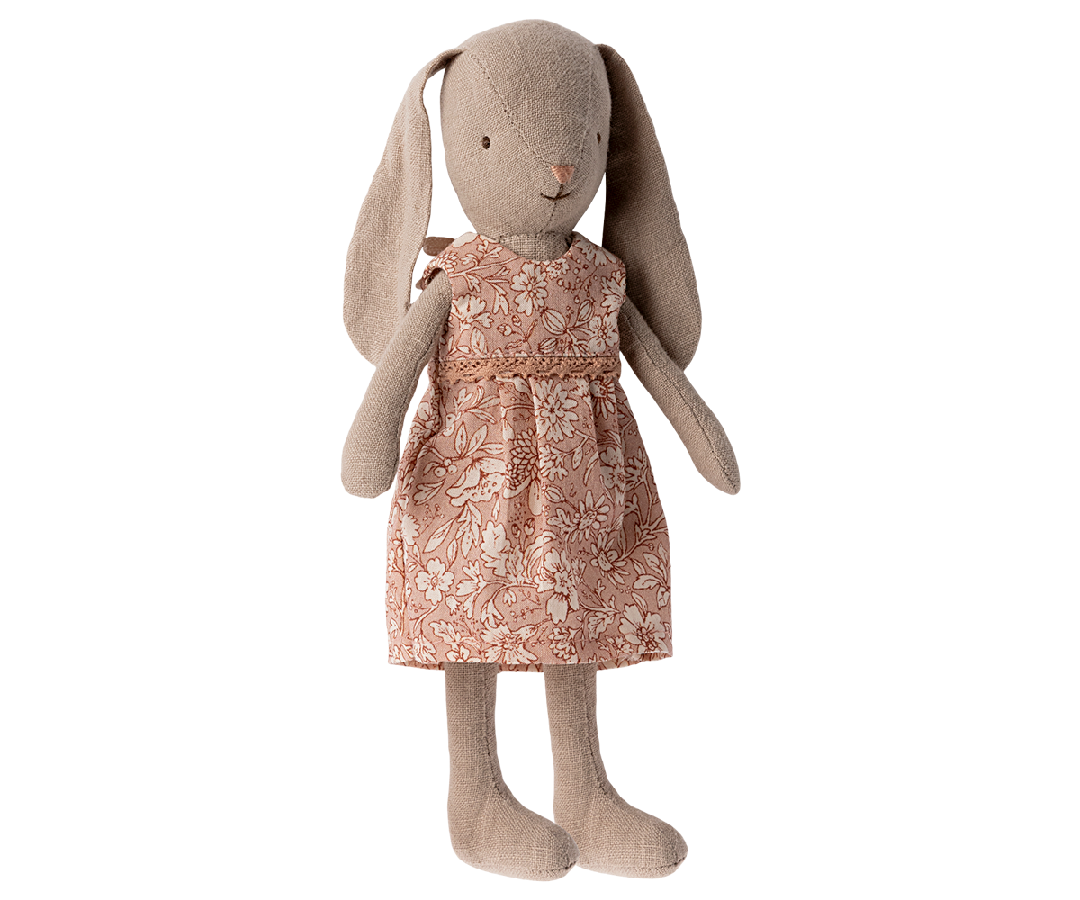 MAILEG Bunny size 1,Flower dress Rosa - Farmor Ingvarda