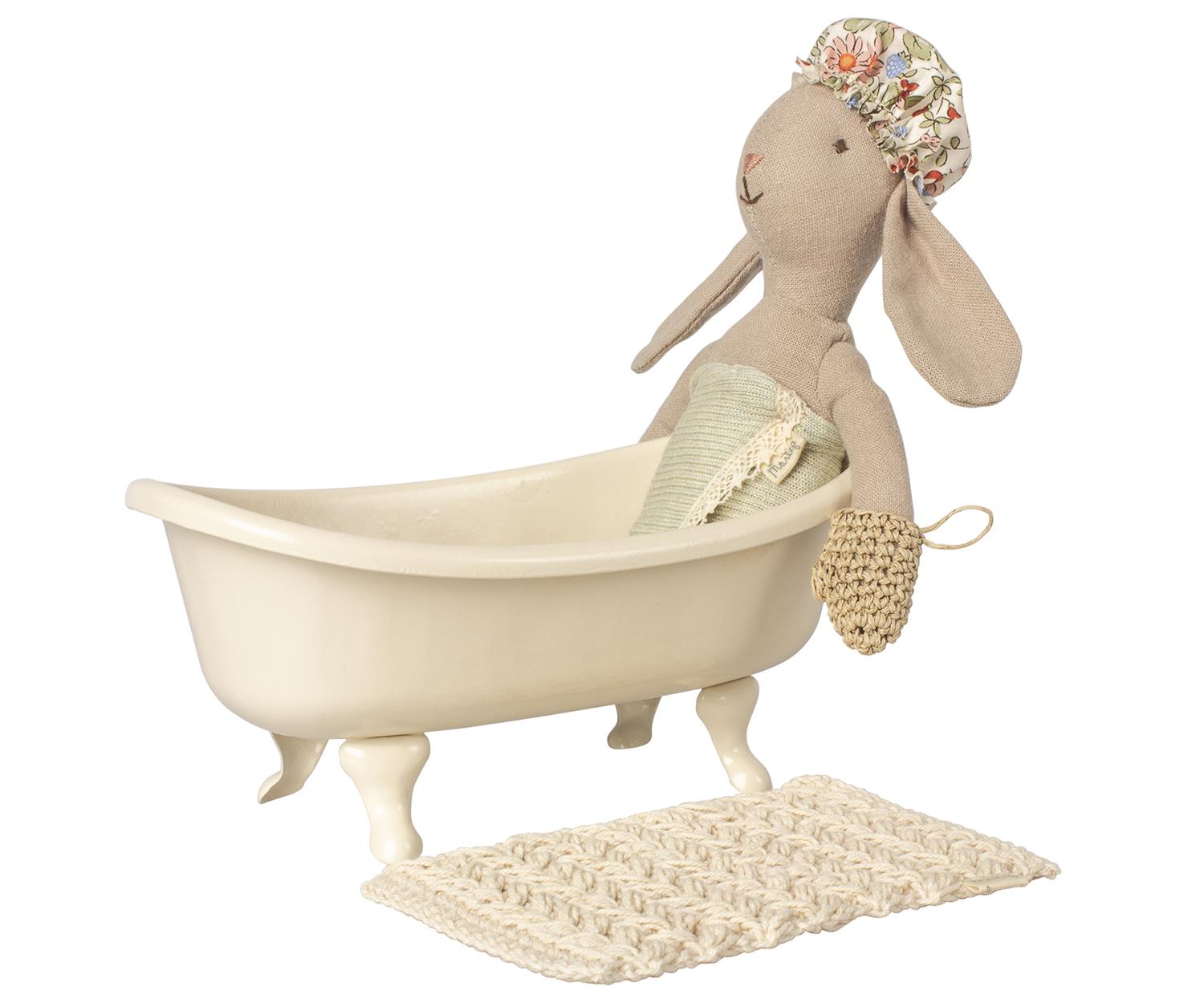 MAILEG Miniature Bathtub Krem - Farmor Ingvarda