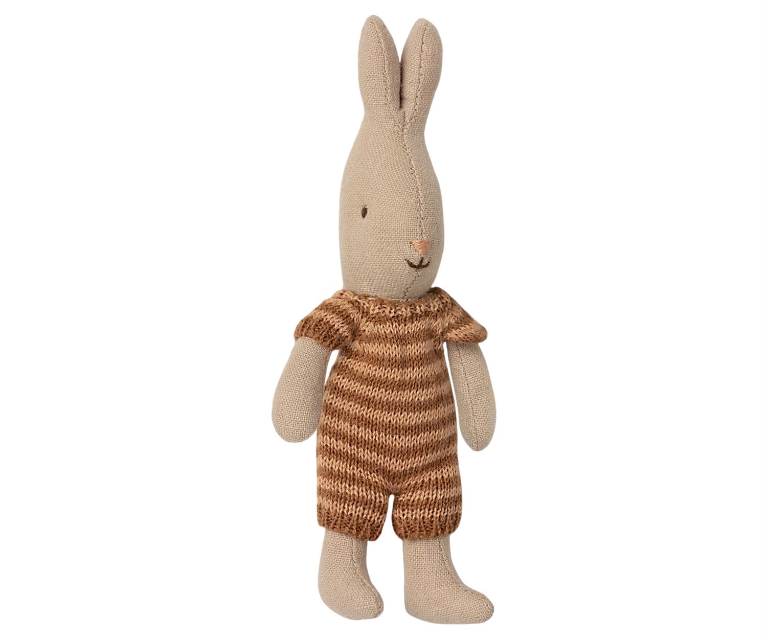 MAILEG Rabbit,Micro,Brown and pink suit Brun - Farmor Ingvarda
