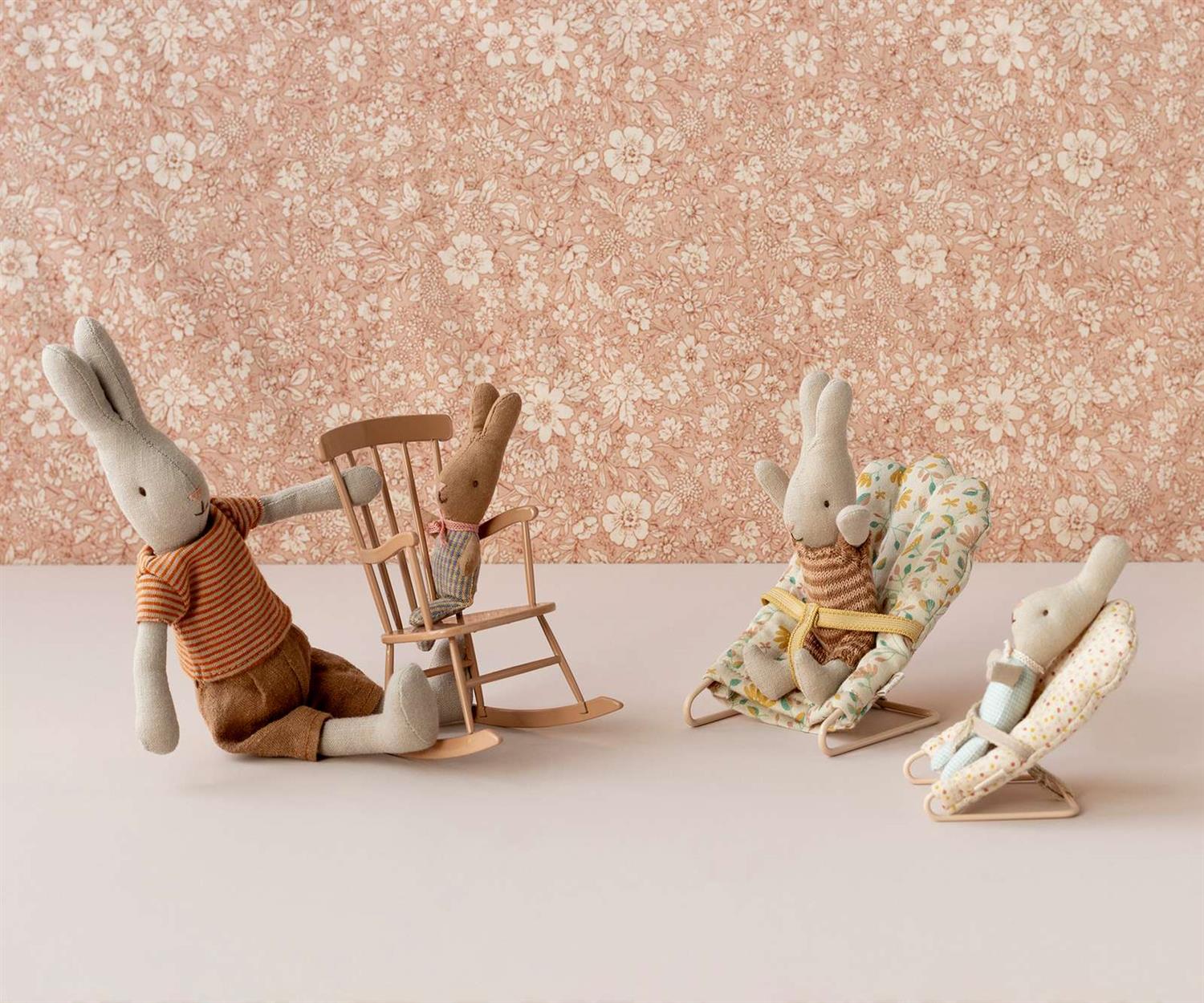 MAILEG Rabbit MY,ruter Rosa/Blå - Farmor Ingvarda
