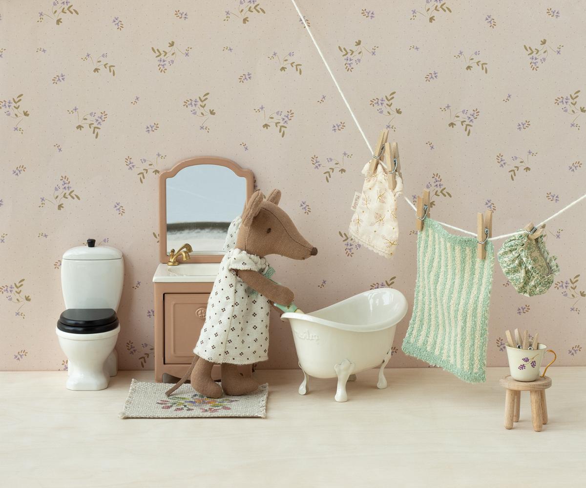 MAILEG Sink Dresser,Mouse Gammelrosa - Farmor Ingvarda
