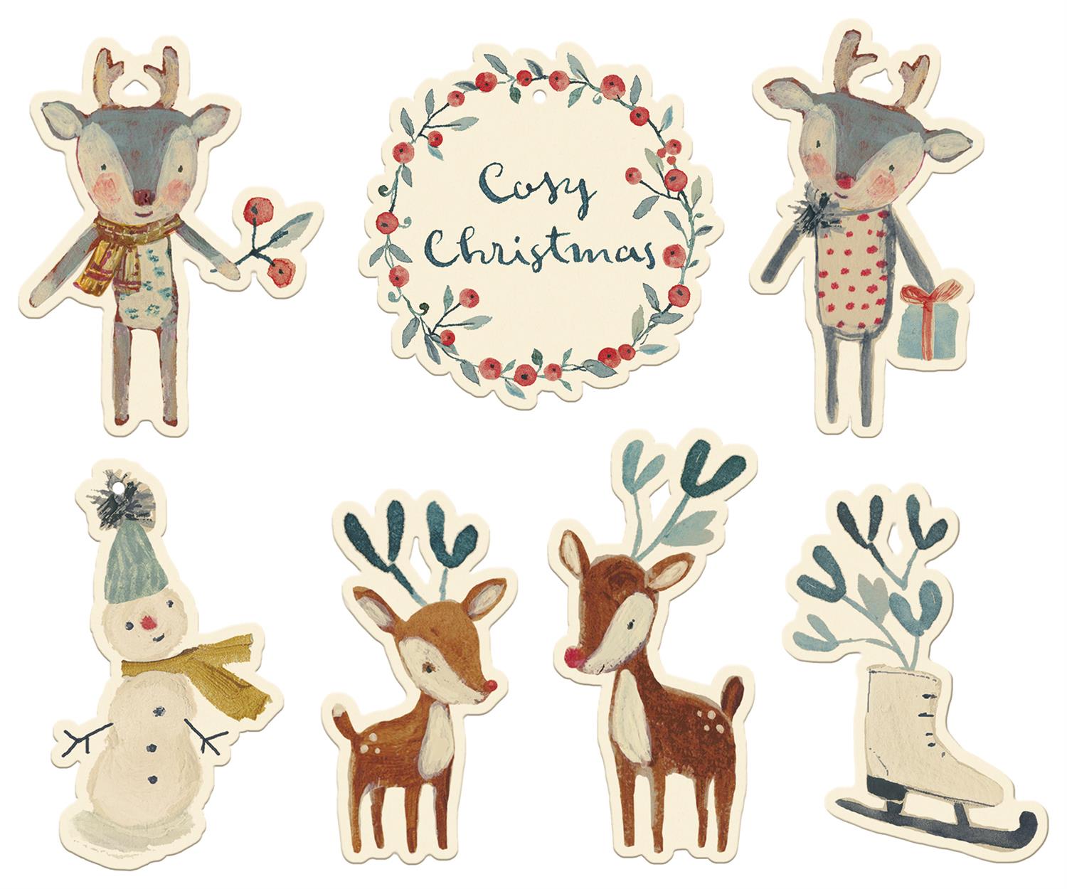 MAILEG Gift tags,Cosy Christmas 14pcs. - Farmor Ingvarda
