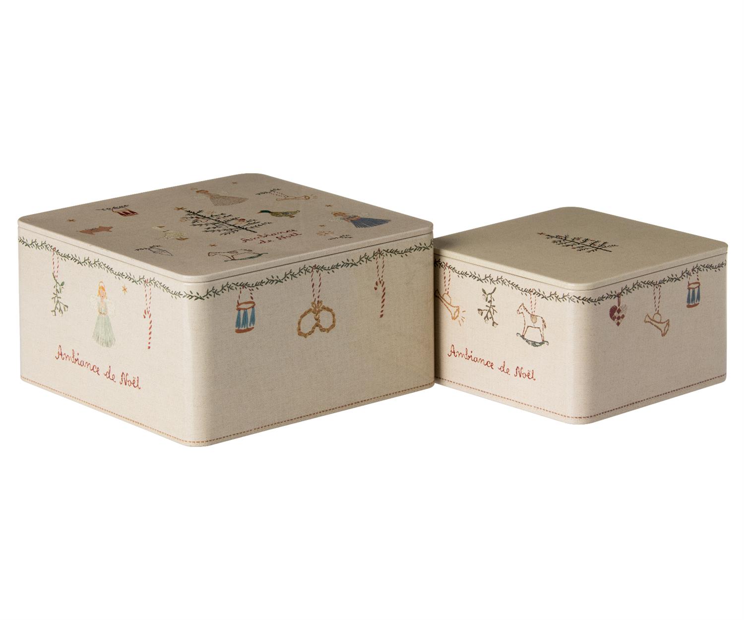 MAILEG Metal Box,Ambiance de noël,2pcs - Farmor Ingvarda