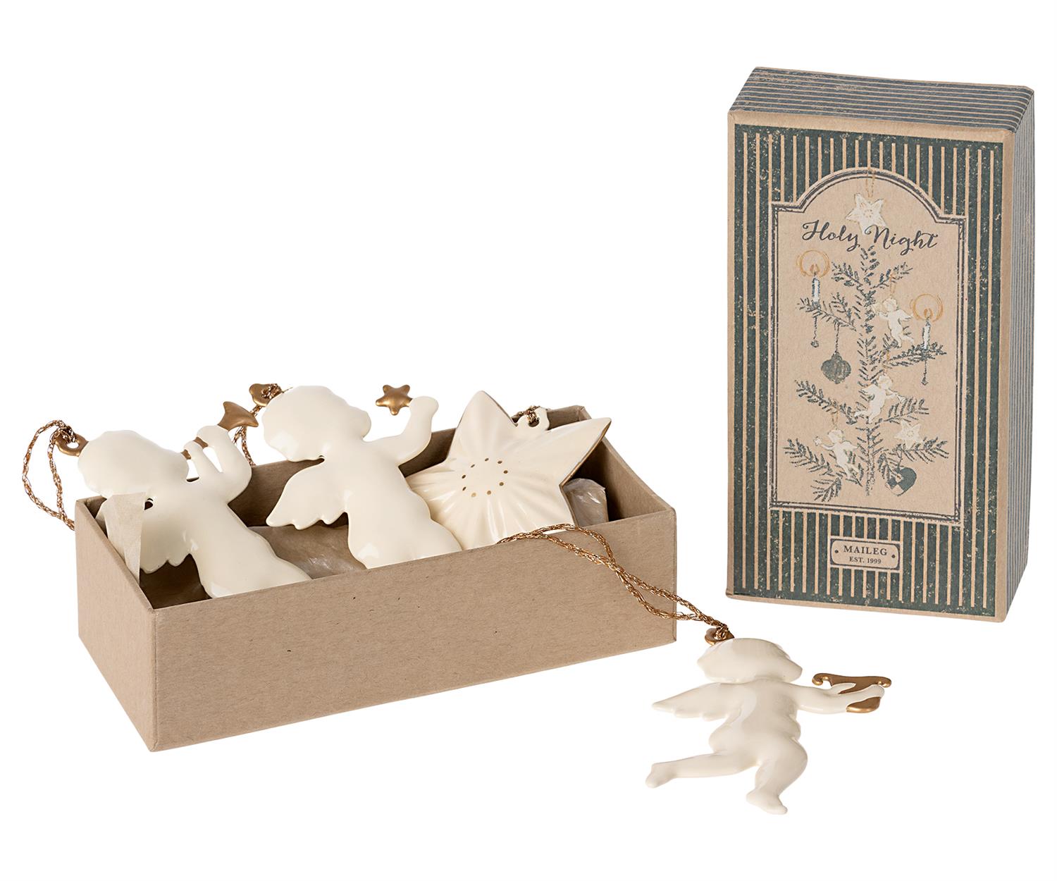 MAILEG Metal Ornament Set,4pcs,Holy Night - Farmor Ingvarda