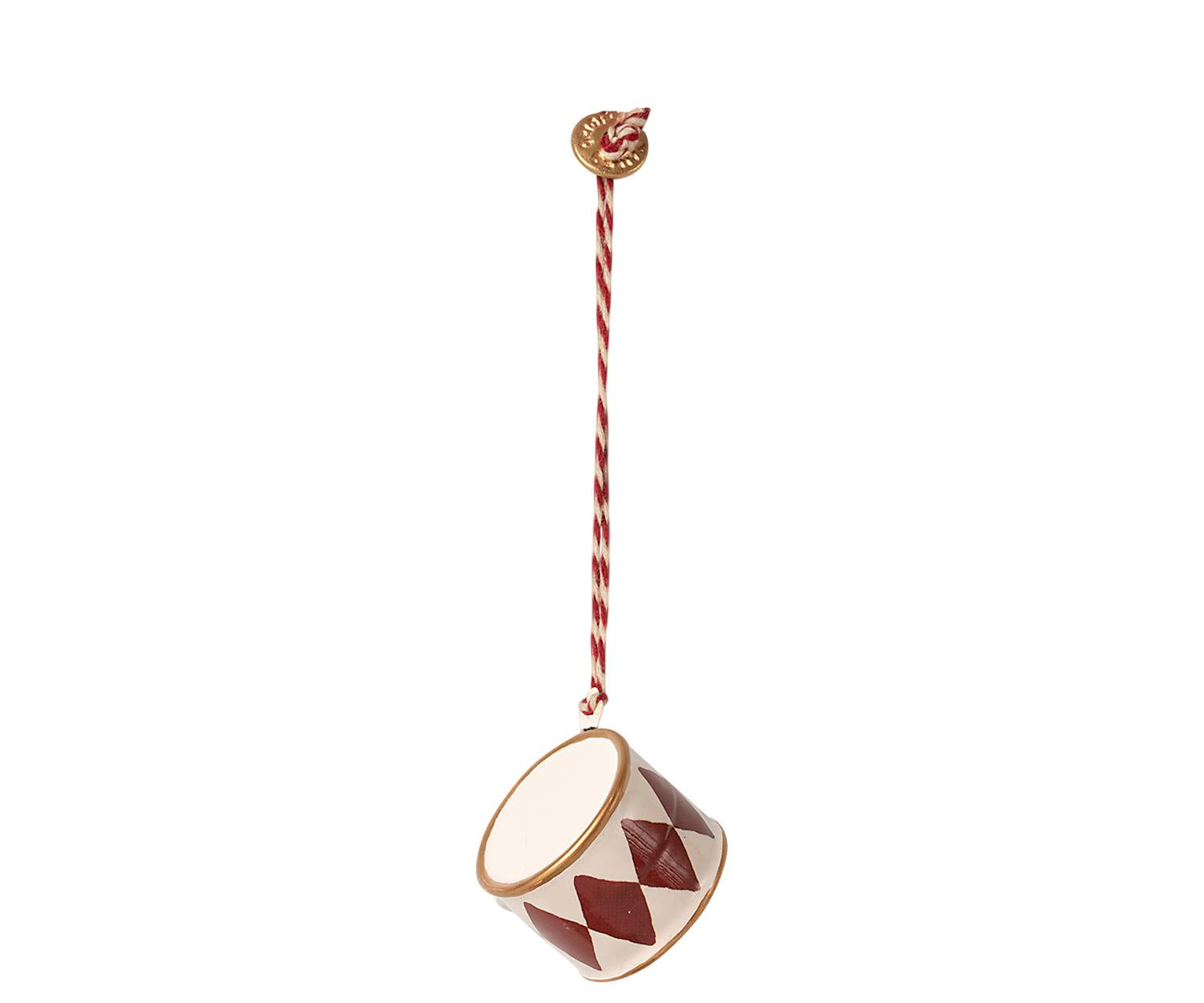 MAILEG Metal ornament, Small drum Rød - Farmor Ingvarda