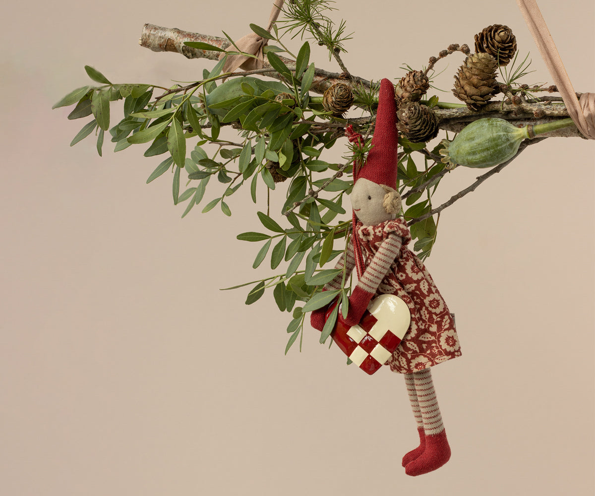 MAILEG Metal ornament, Small Heart Rød - Farmor Ingvarda