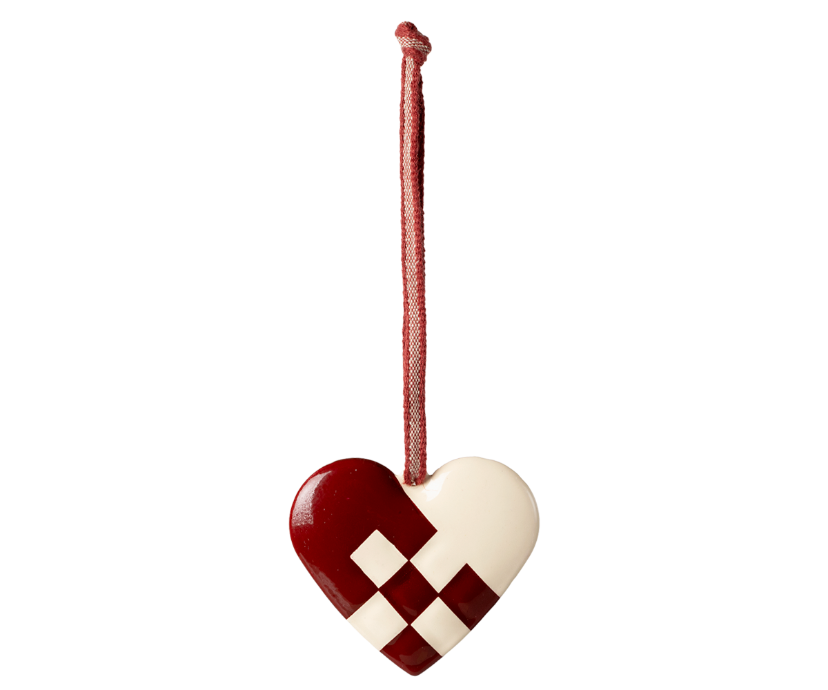 MAILEG Metal ornament, Small Heart Rød - Farmor Ingvarda