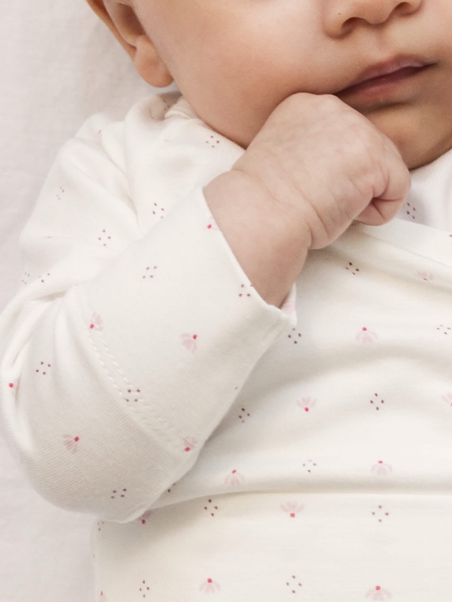 MARMAR COPENHAGEN 0-3ÅR Rulo heldress u/fot,Newborn Hvit/Rosa - Farmor Ingvarda