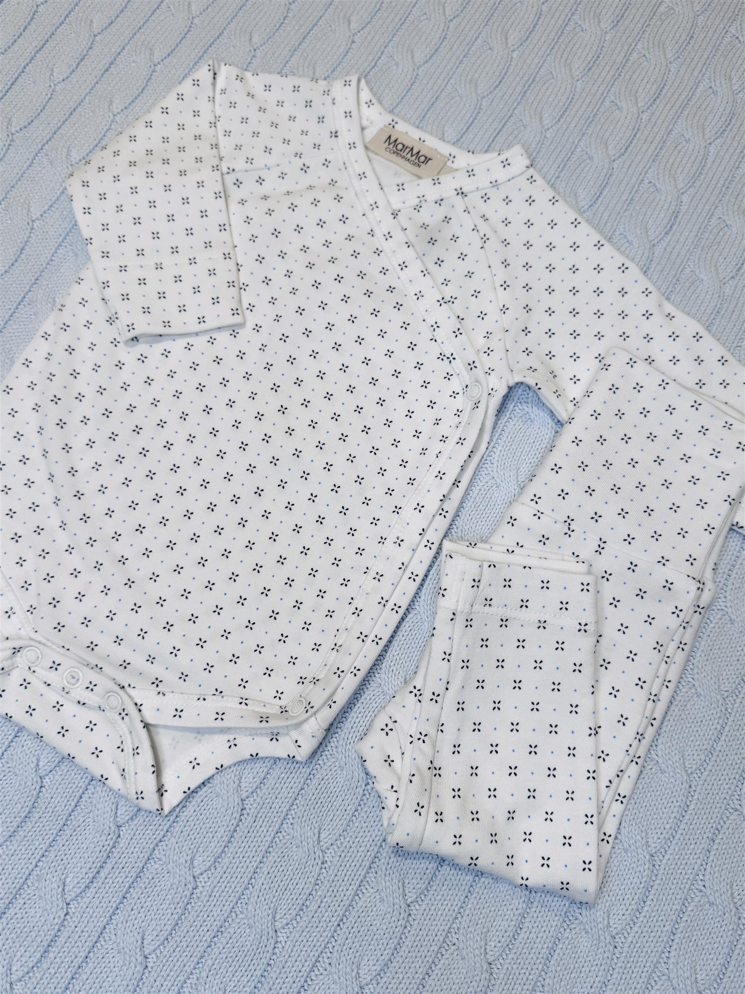 MARMAR COPENHAGEN 0-3ÅR Belito body,Newborn Hvit/Blå - Farmor Ingvarda