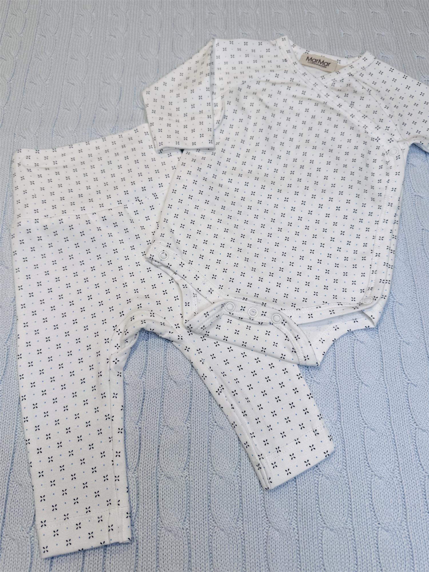 MARMAR COPENHAGEN 0-3ÅR Piva pants,Newborn Hvit/Blå - Farmor Ingvarda