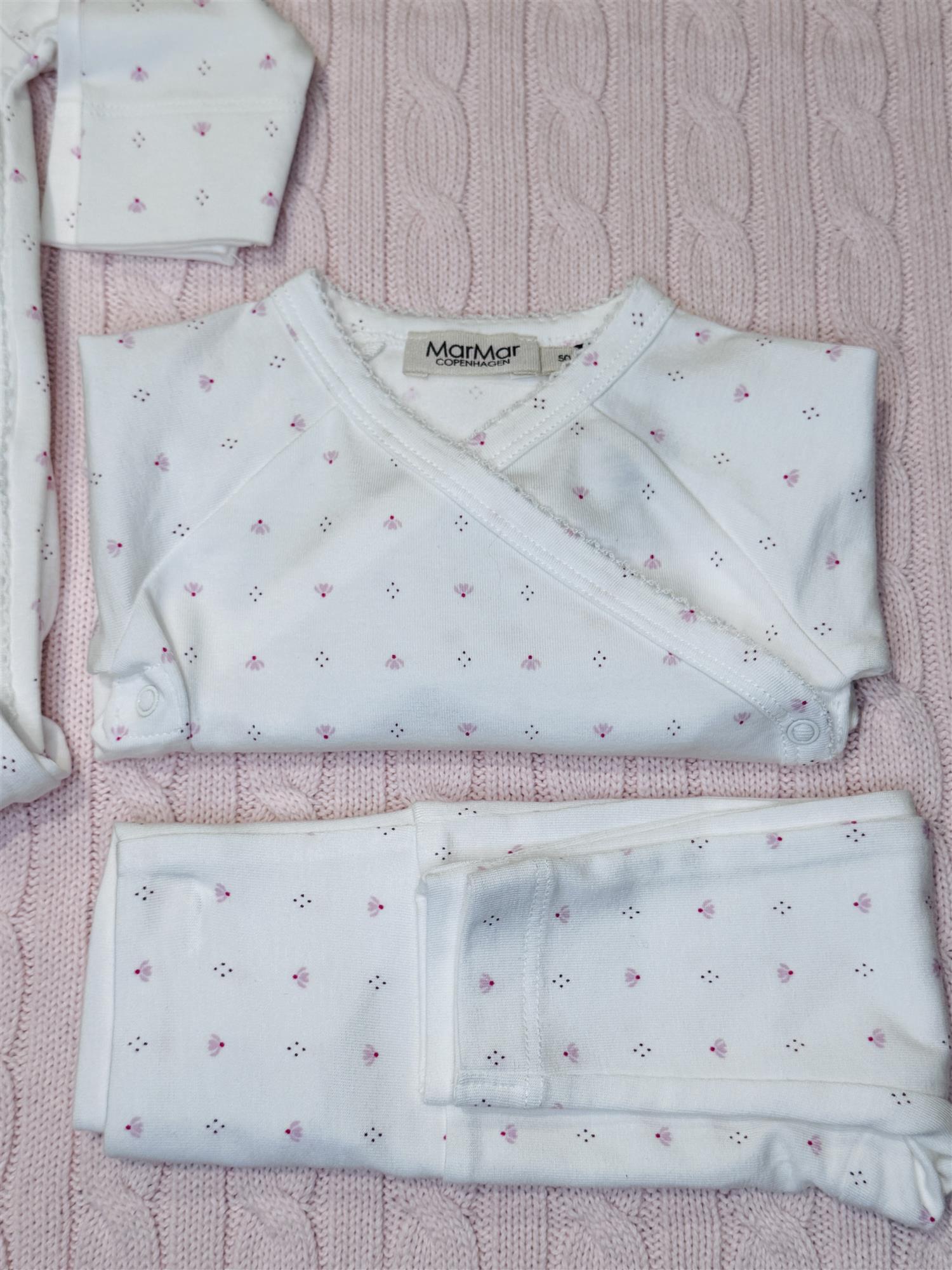 MARMAR COPENHAGEN 0-3ÅR Piva pants,Newborn Hvit/Rosa - Farmor Ingvarda