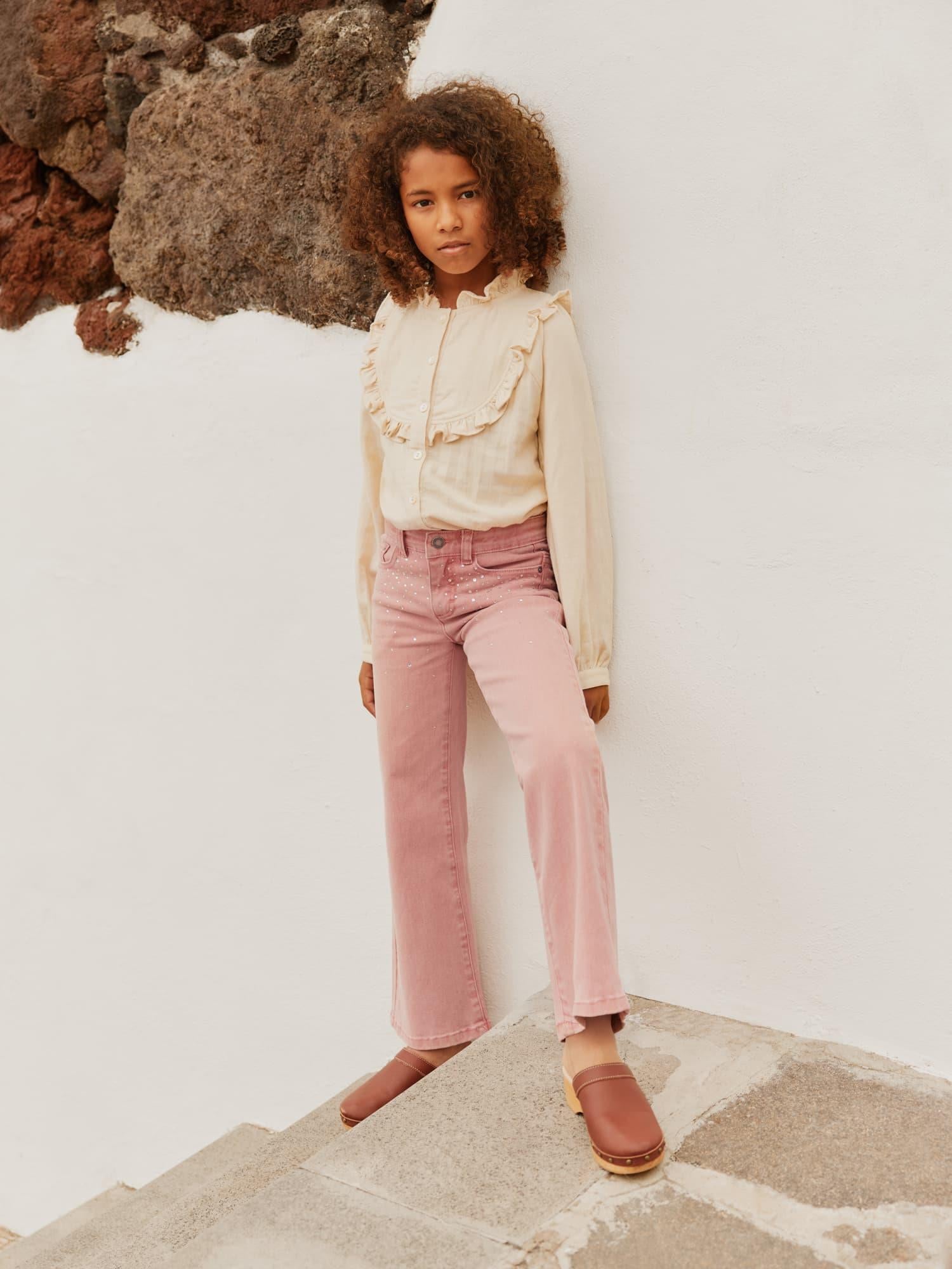 MOLO 4-12ÅR Asta jeans,Rhinestone Rosa - Farmor Ingvarda