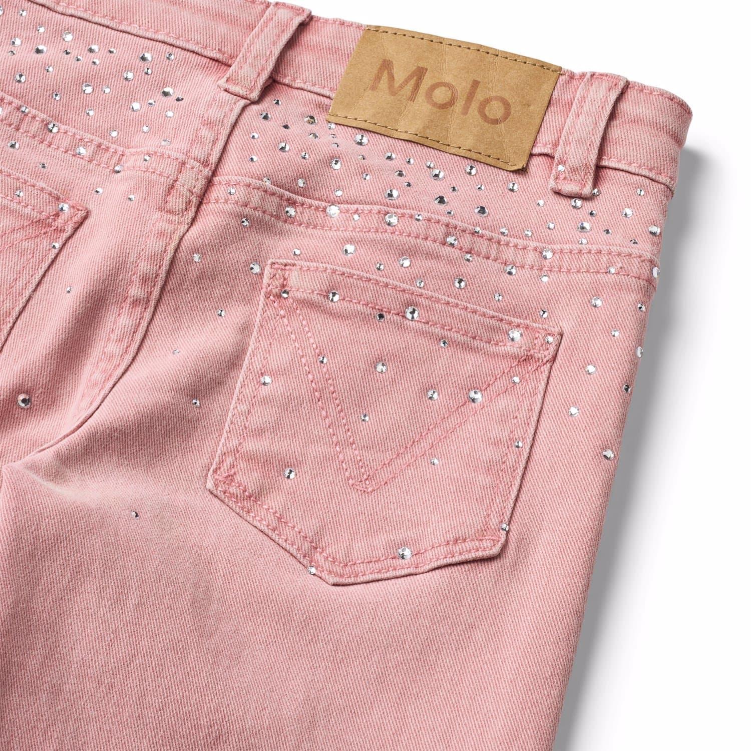 MOLO 4-12ÅR Asta jeans,Rhinestone Rosa - Farmor Ingvarda