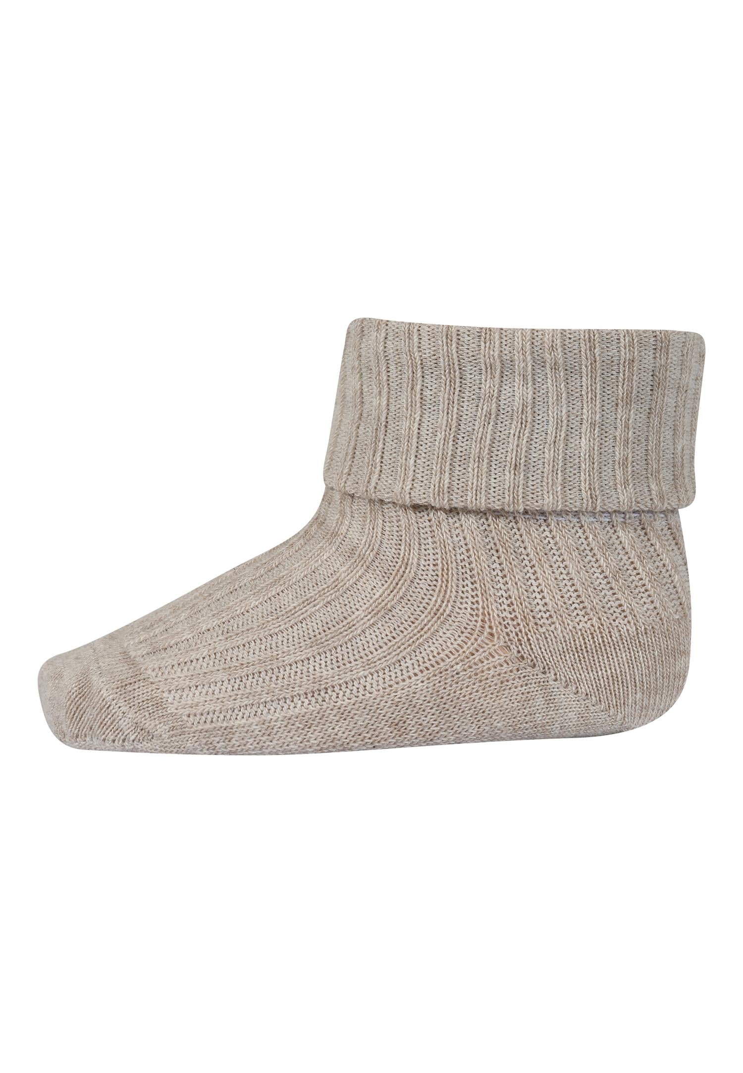 MP Rib Sokker Bomull Lys Beige - Farmor Ingvarda
