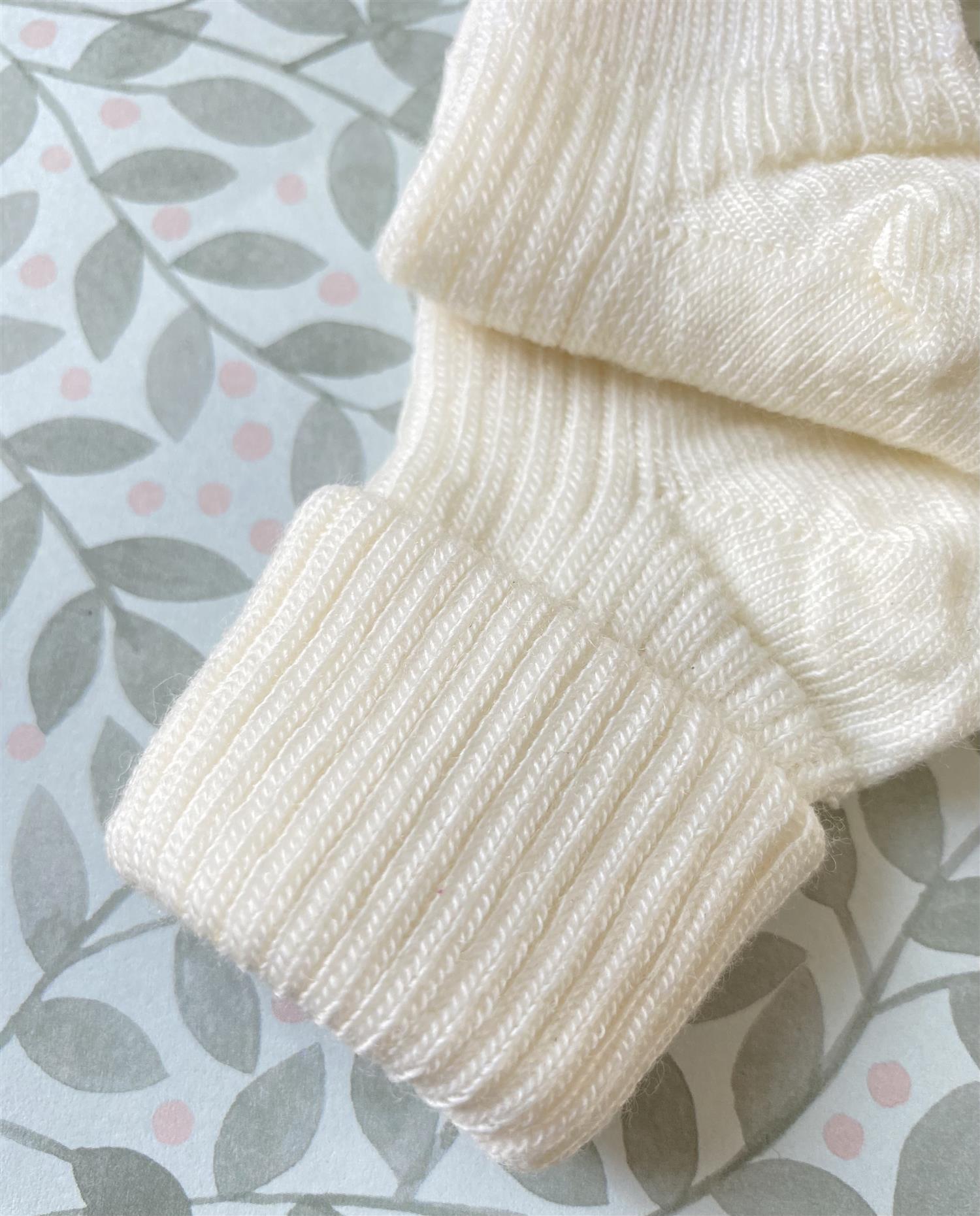 MP Ull sokker ribb Off-White - Farmor Ingvarda