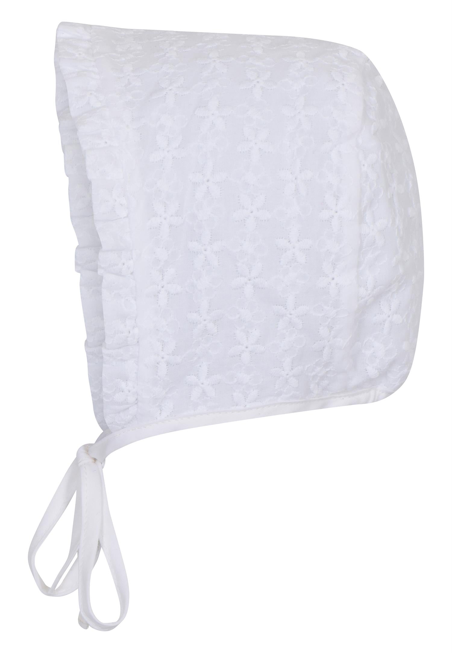 MP, LUER Flora Baby Bonnet Hvit - Farmor Ingvarda