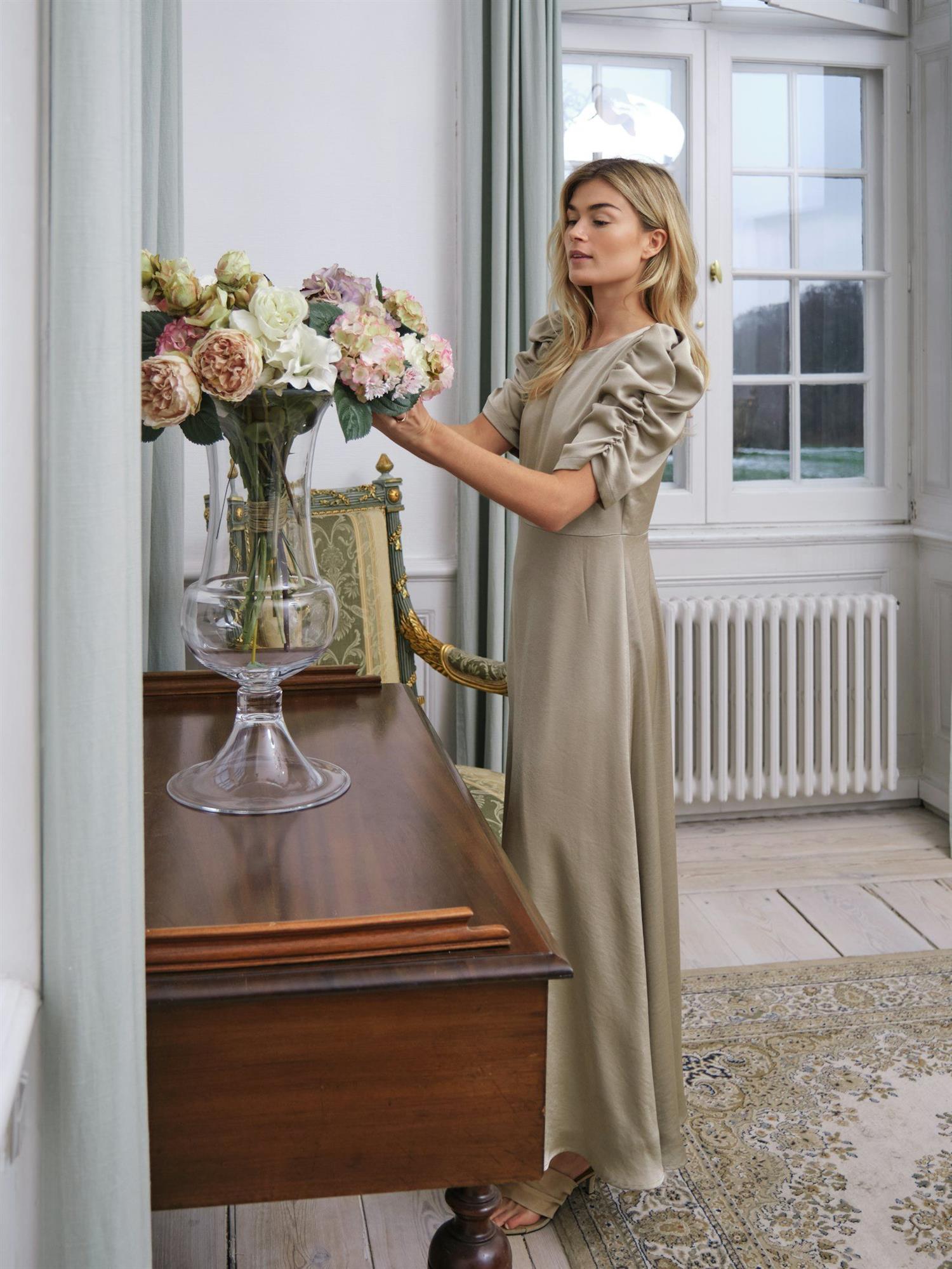 NEO NOIR Benuti Solid Dress Light Green - Farmor Ingvarda