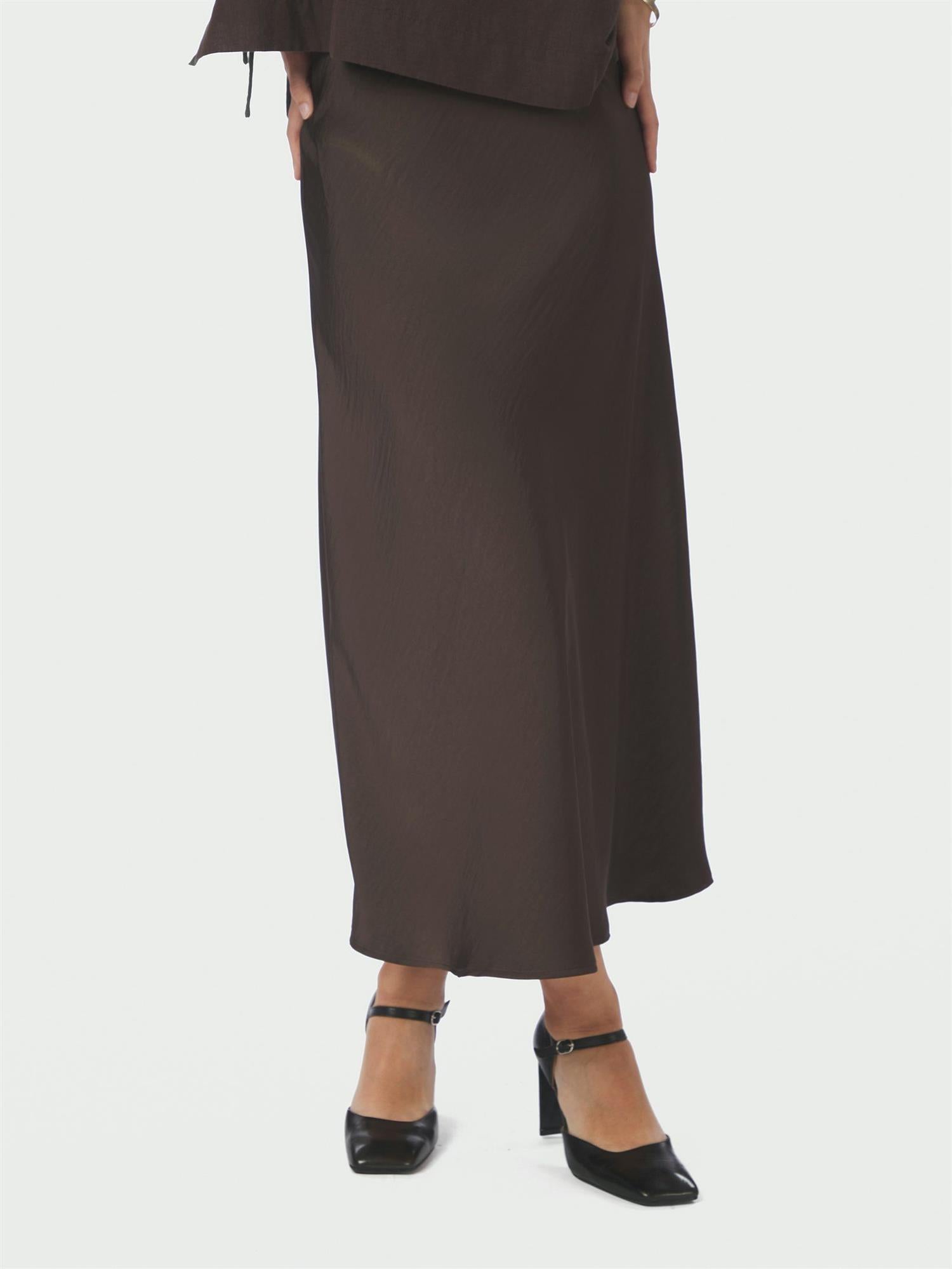 NEO NOIR Bovary Skirt Dark Brown - Farmor Ingvarda