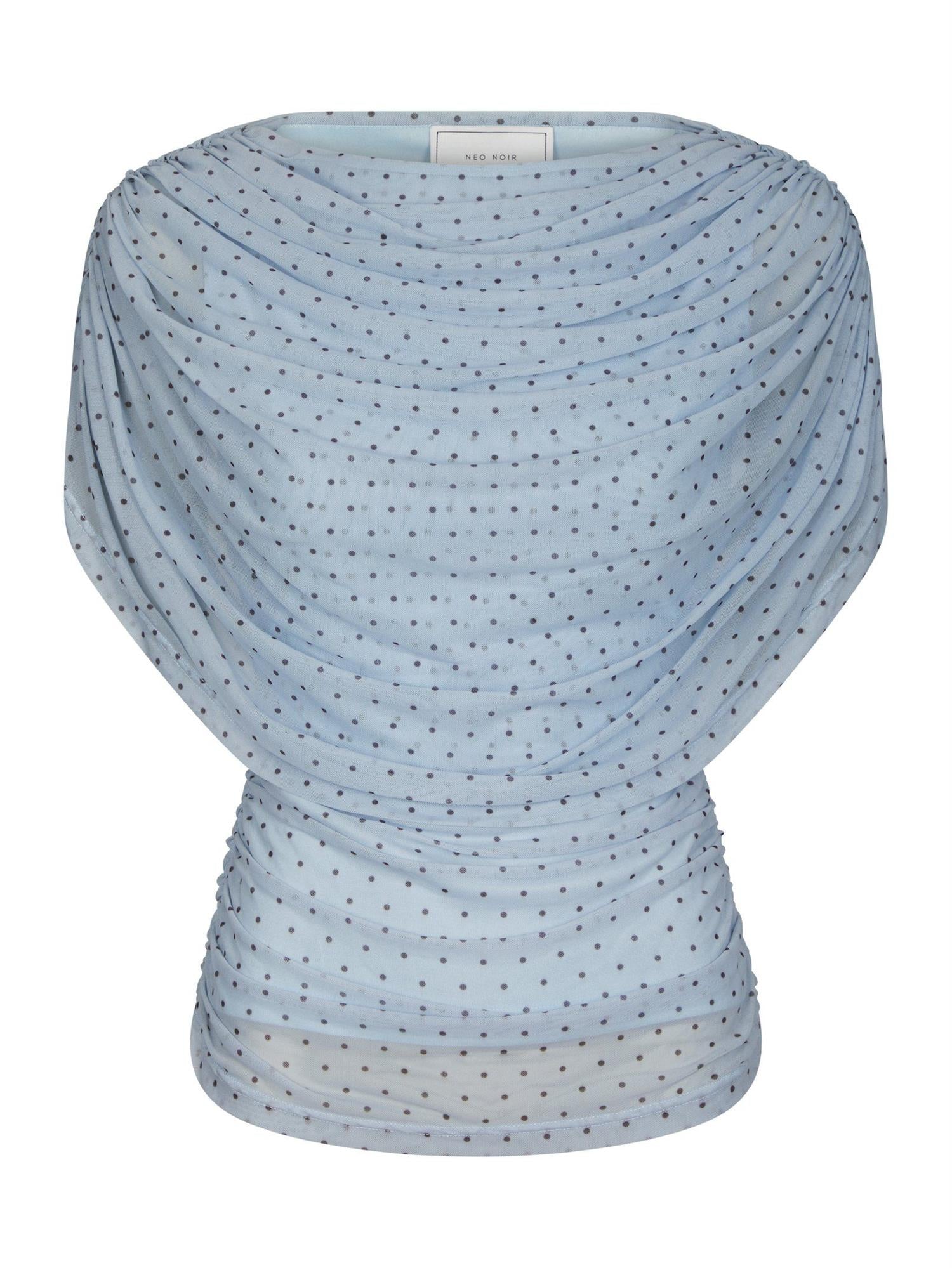 NEO NOIR Cottuna Dot Drapy Mesh Top - Farmor Ingvarda