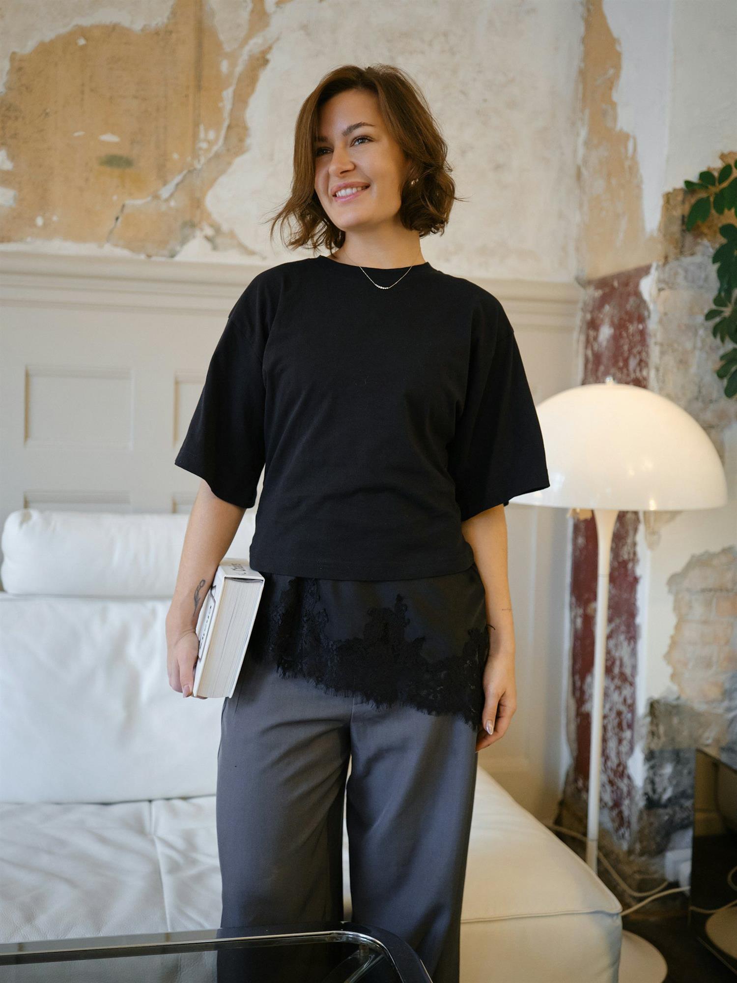 NEO NOIR Viole Lace Top - Farmor Ingvarda