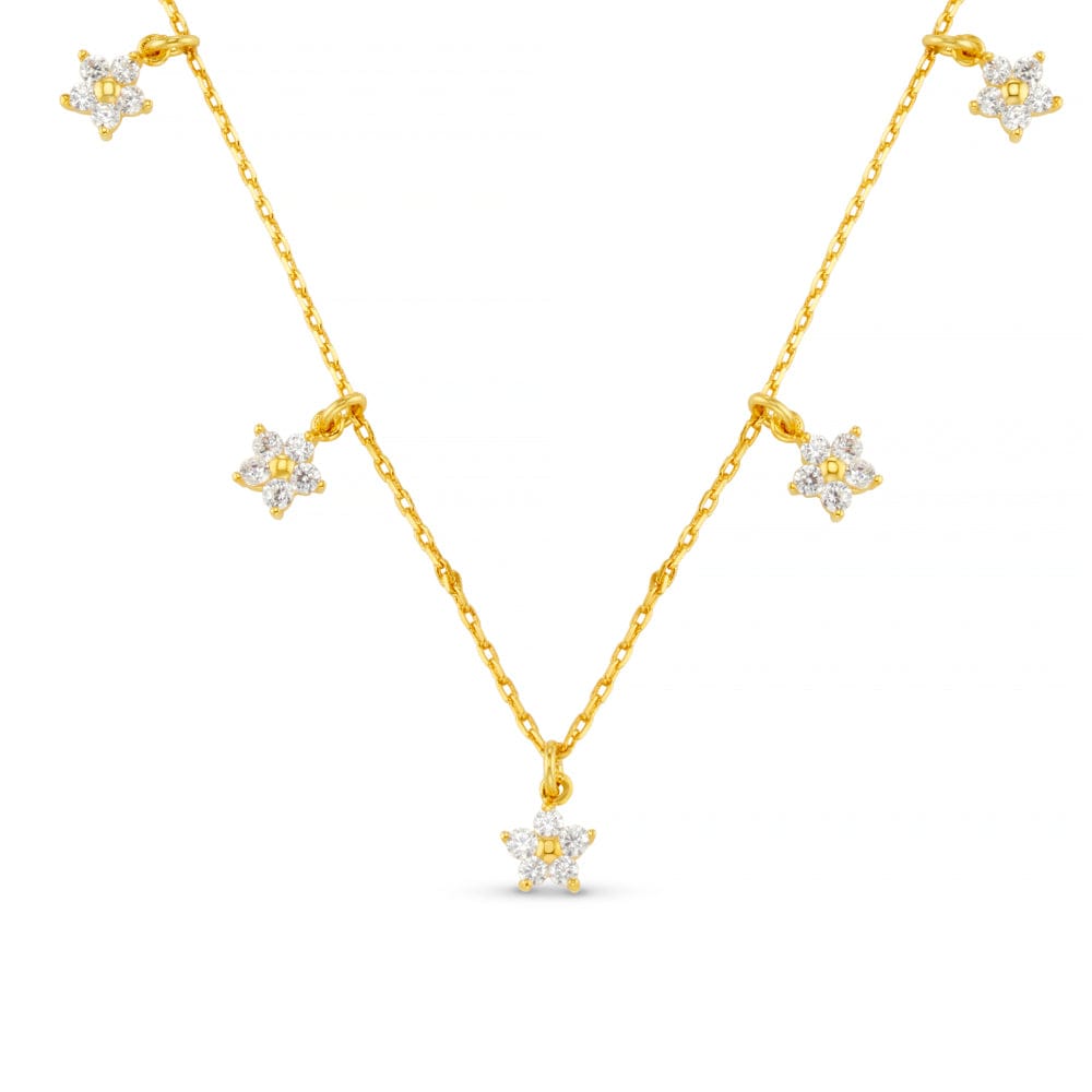 ORELIA Crystal flower multi drop necklace - Farmor Ingvarda