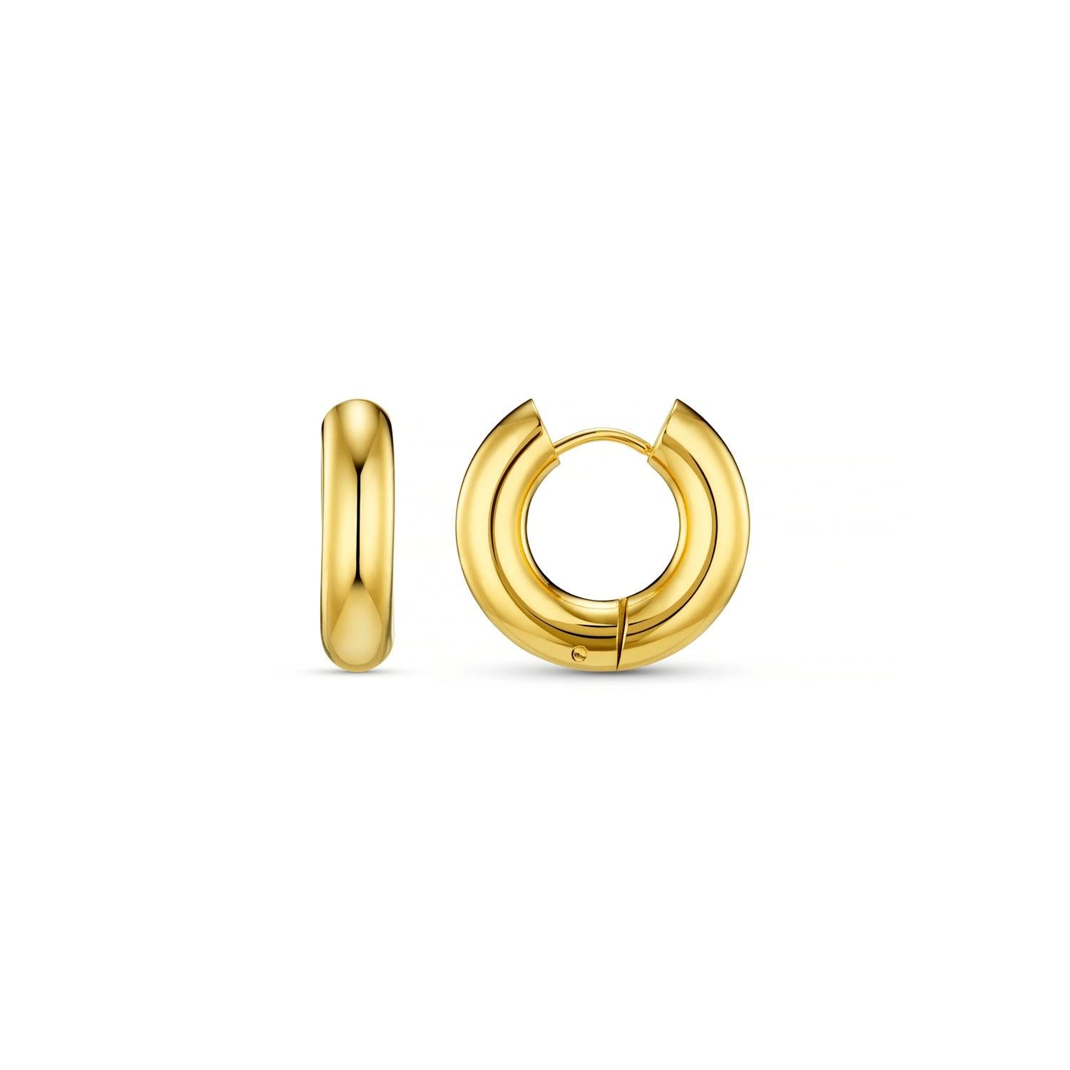 ORELIA Luxe Chubby Hoop Earrings Gold - Farmor Ingvarda