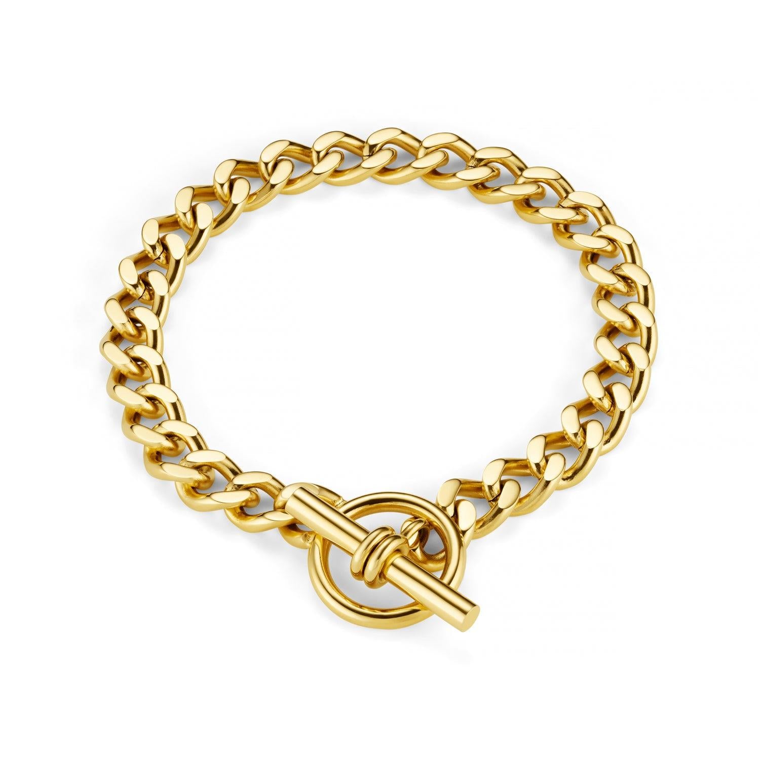 ORELIA Luxe Flat Curbs T-Bar Bracelet - Farmor Ingvarda