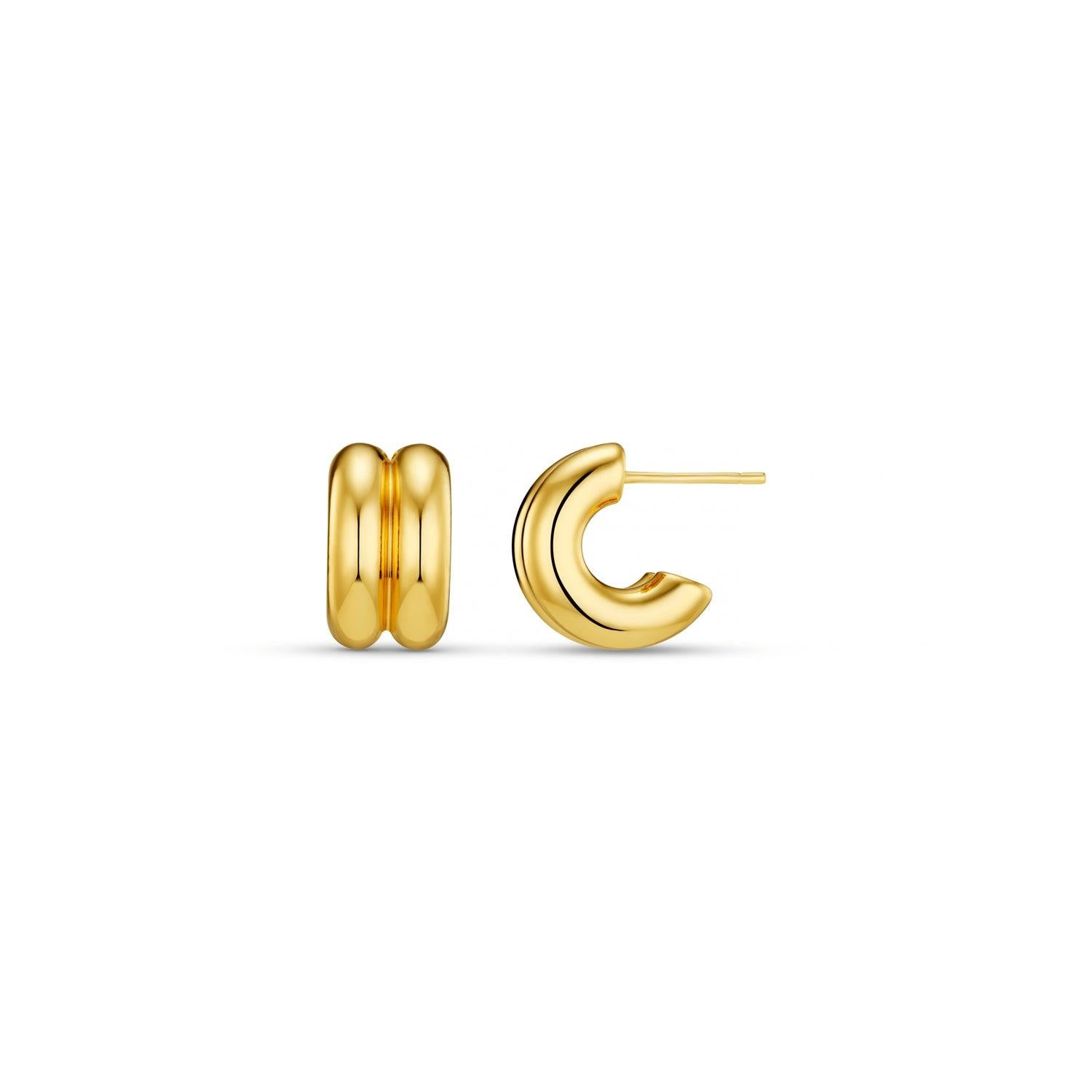 ORELIA Luxe Polished Linear Chunky Hoop - Farmor Ingvarda