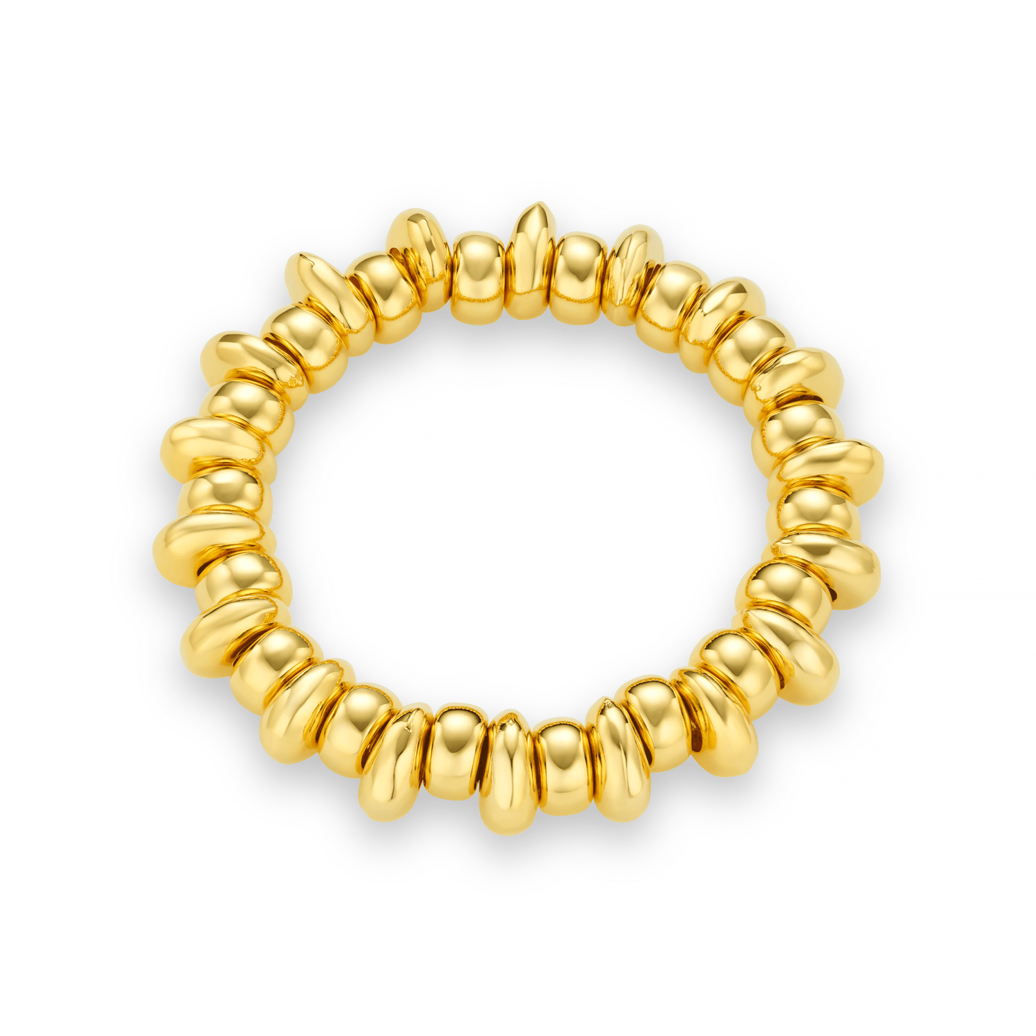ORELIA Polished metal nugget stretch bracelet - Farmor Ingvarda