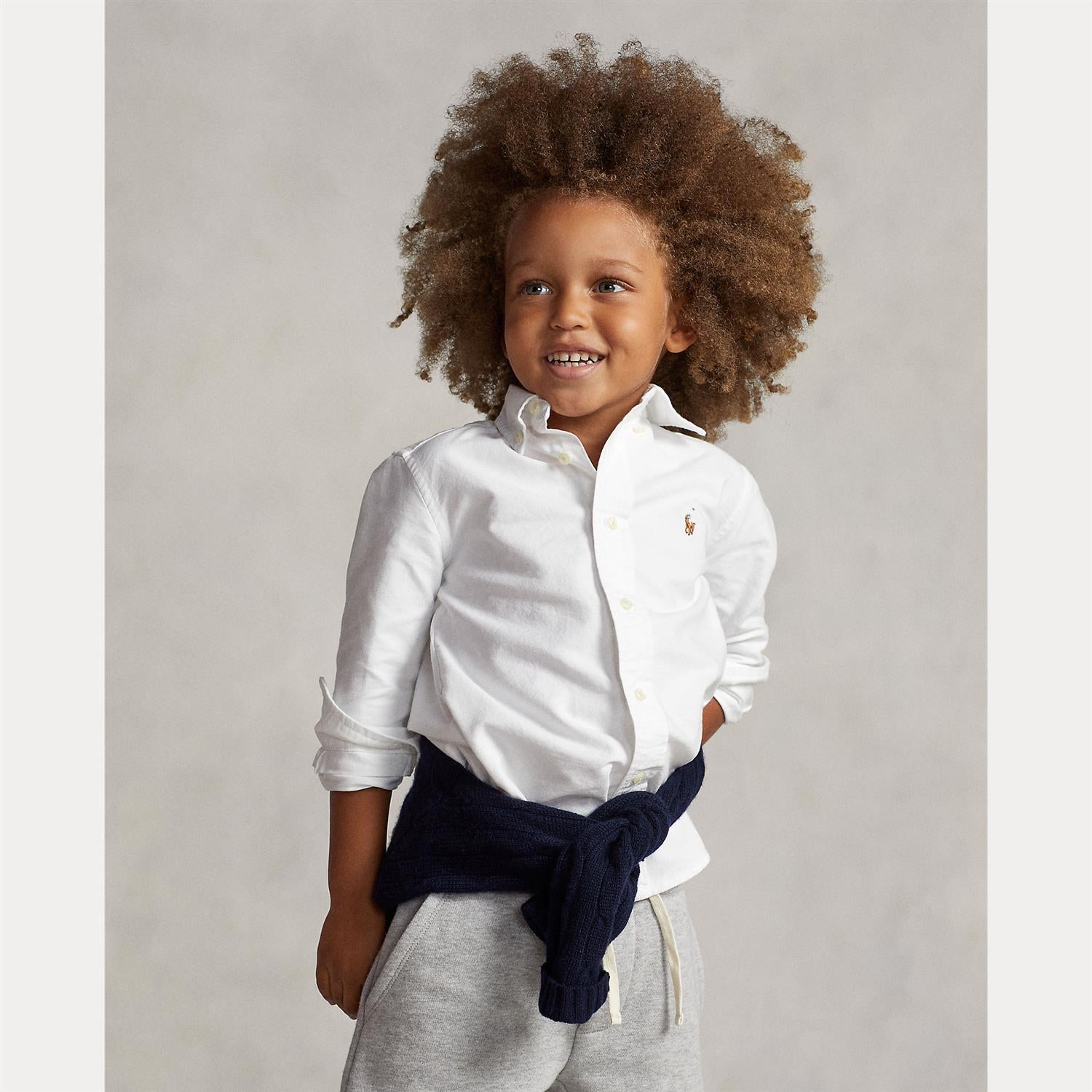 RALPH LAUREN 2-7År LS BD-Tops Shirt Hvit - Farmor Ingvarda
