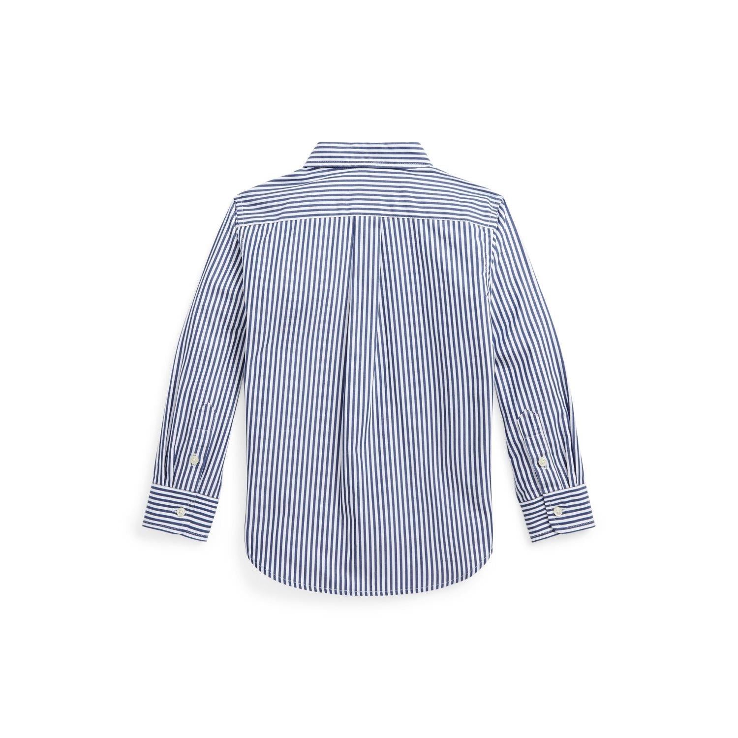 RALPH LAUREN 2-7År Striped Cotton Poplin Shirt,Blå logo - Farmor Ingvarda