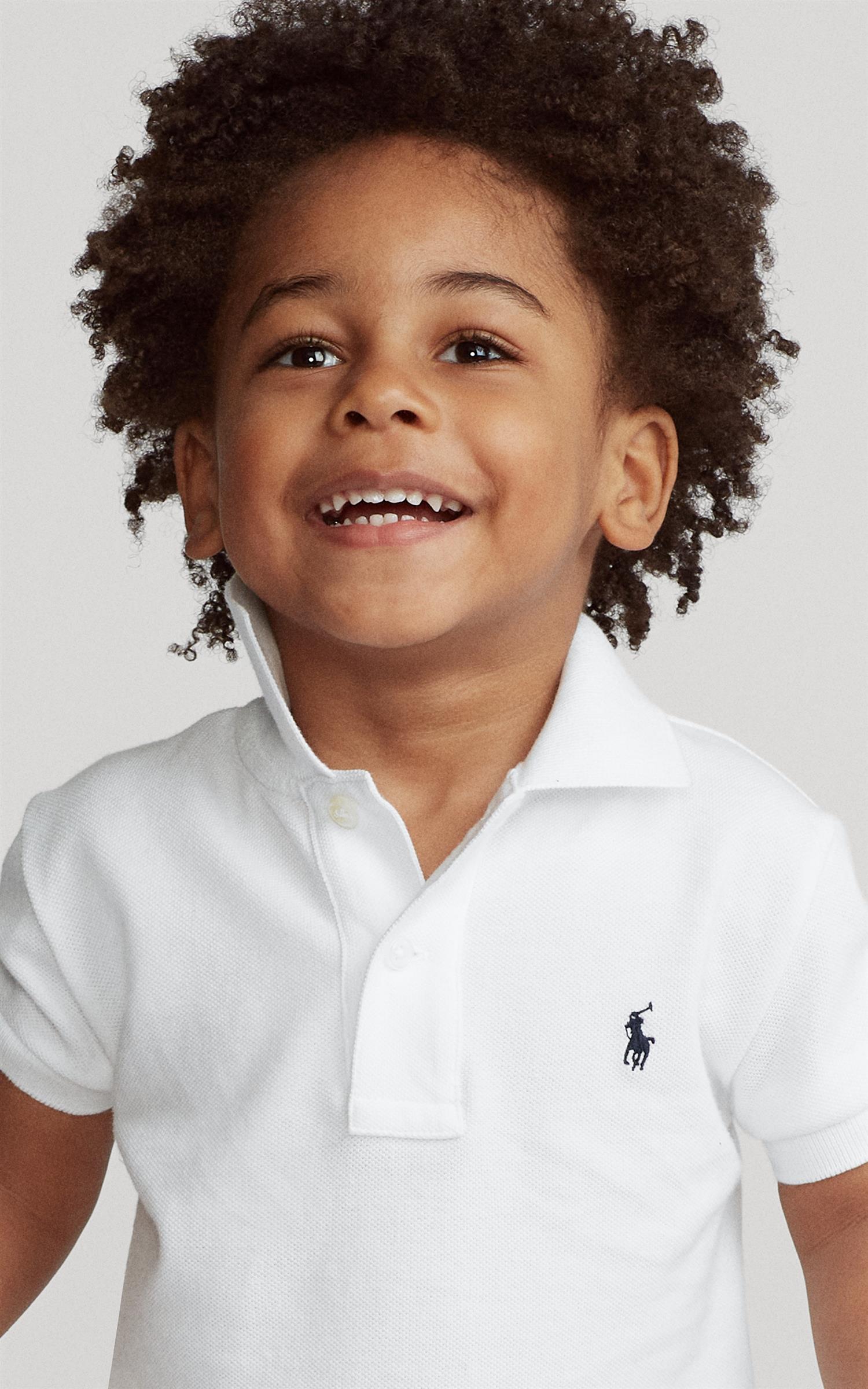 RALPH LAUREN 2-7År The Iconic Mesh Polo Shirt Hvit - Farmor Ingvarda