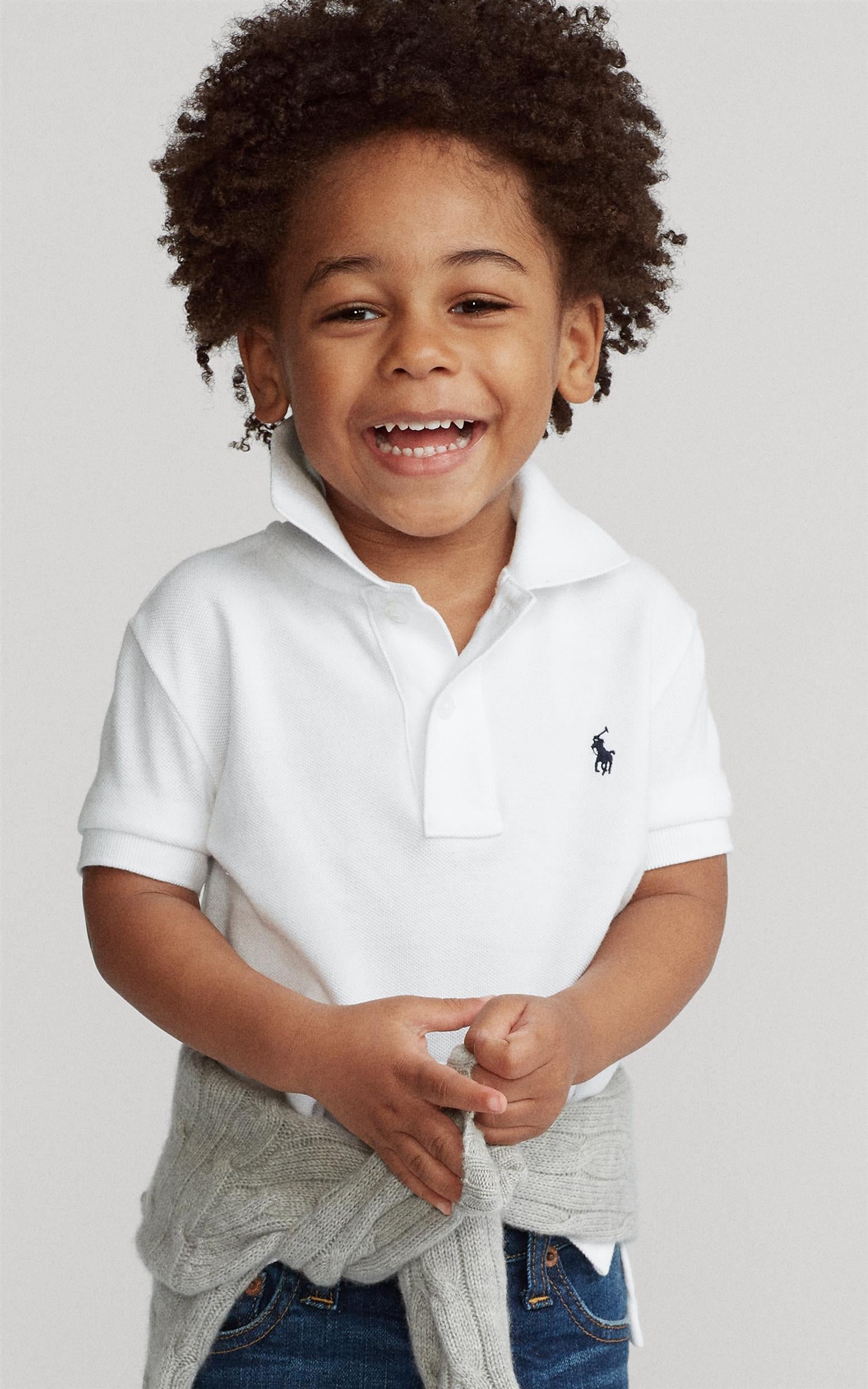 RALPH LAUREN 2-7År The Iconic Mesh Polo Shirt Hvit - Farmor Ingvarda