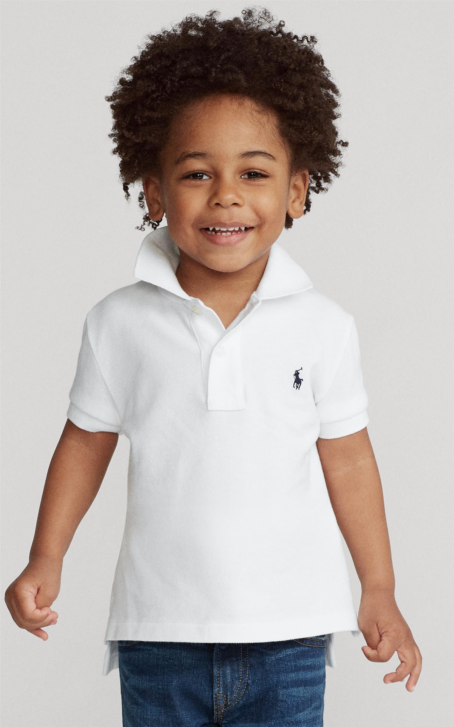 RALPH LAUREN 2-7År The Iconic Mesh Polo Shirt Hvit - Farmor Ingvarda