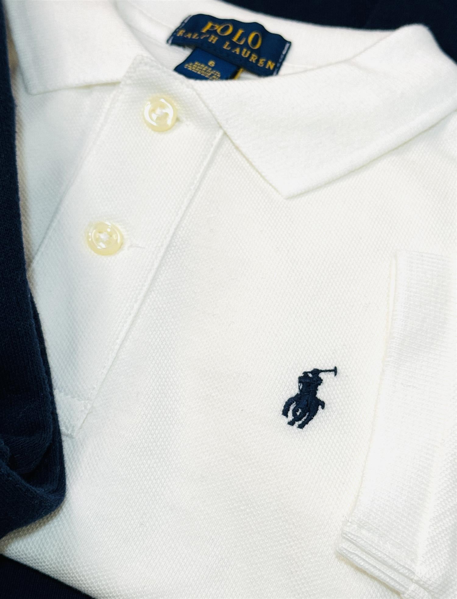 RALPH LAUREN 2-7År The Iconic Mesh Polo Shirt Hvit - Farmor Ingvarda