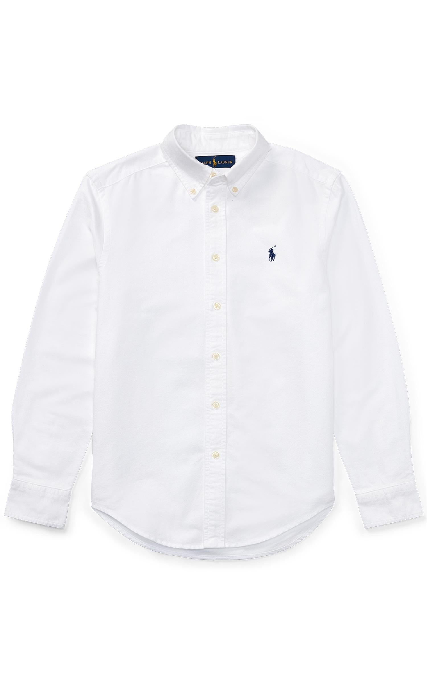 RALPH LAUREN 8-16År Slim Fit-Tops Shirt Hvit - Farmor Ingvarda