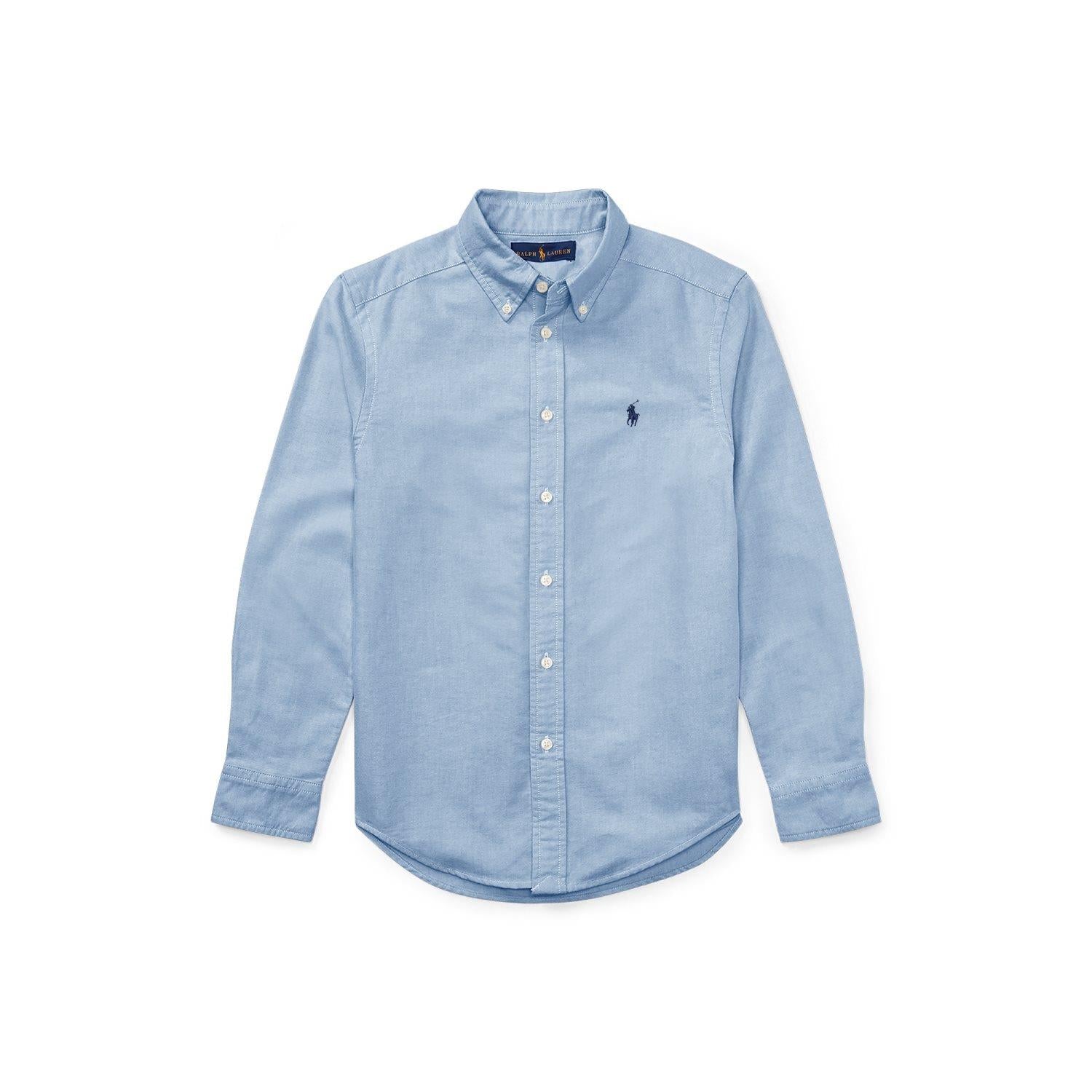 RALPH LAUREN 8-16År Slim Fit-Tops Shirt Lyseblå - Farmor Ingvarda