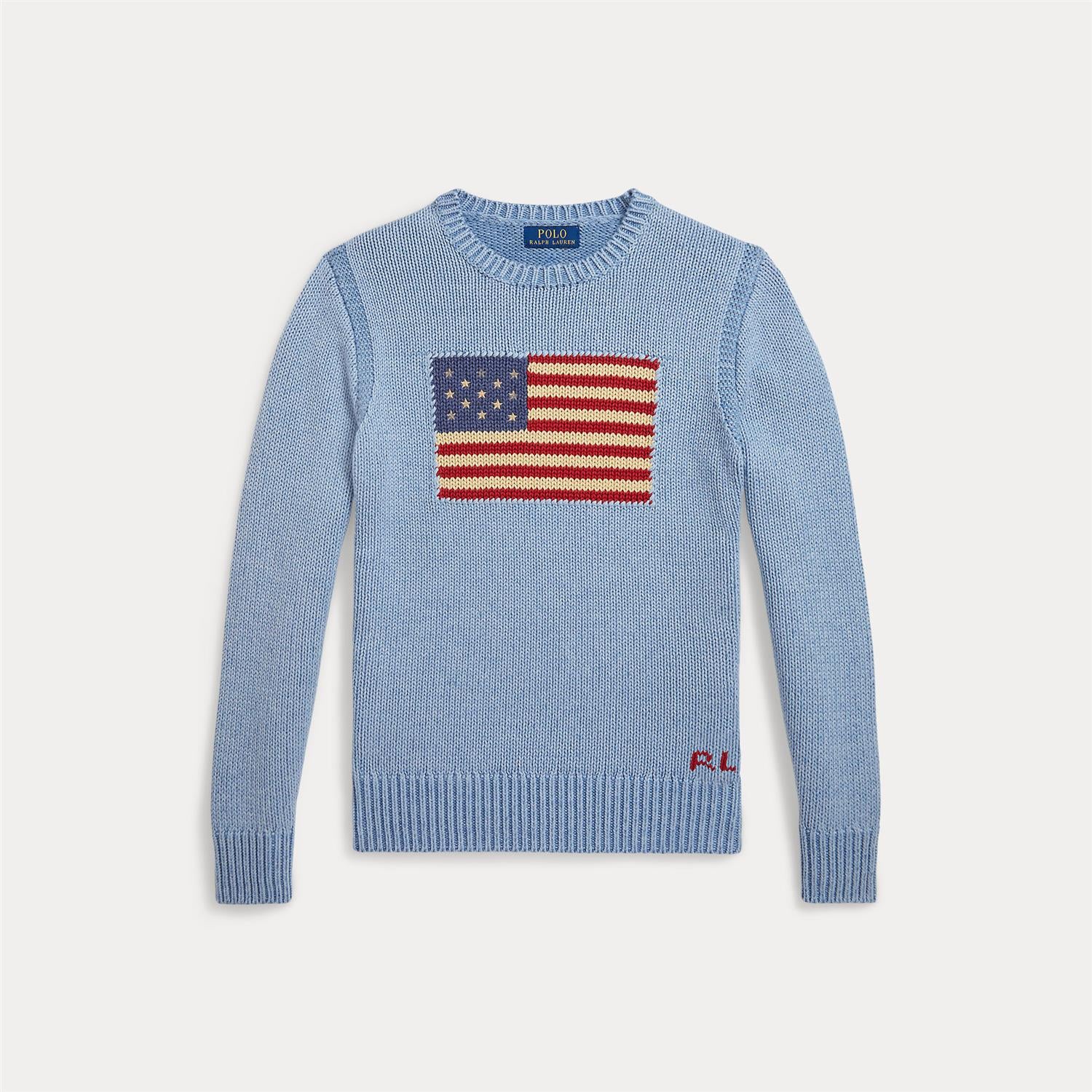 RALPH LAUREN 8-16År Flag CN Sweater - Farmor Ingvarda