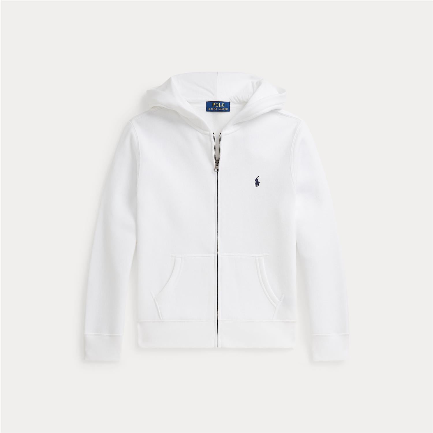 RALPH LAUREN 8-16År Full Zip Hoodie Hvit - Farmor Ingvarda