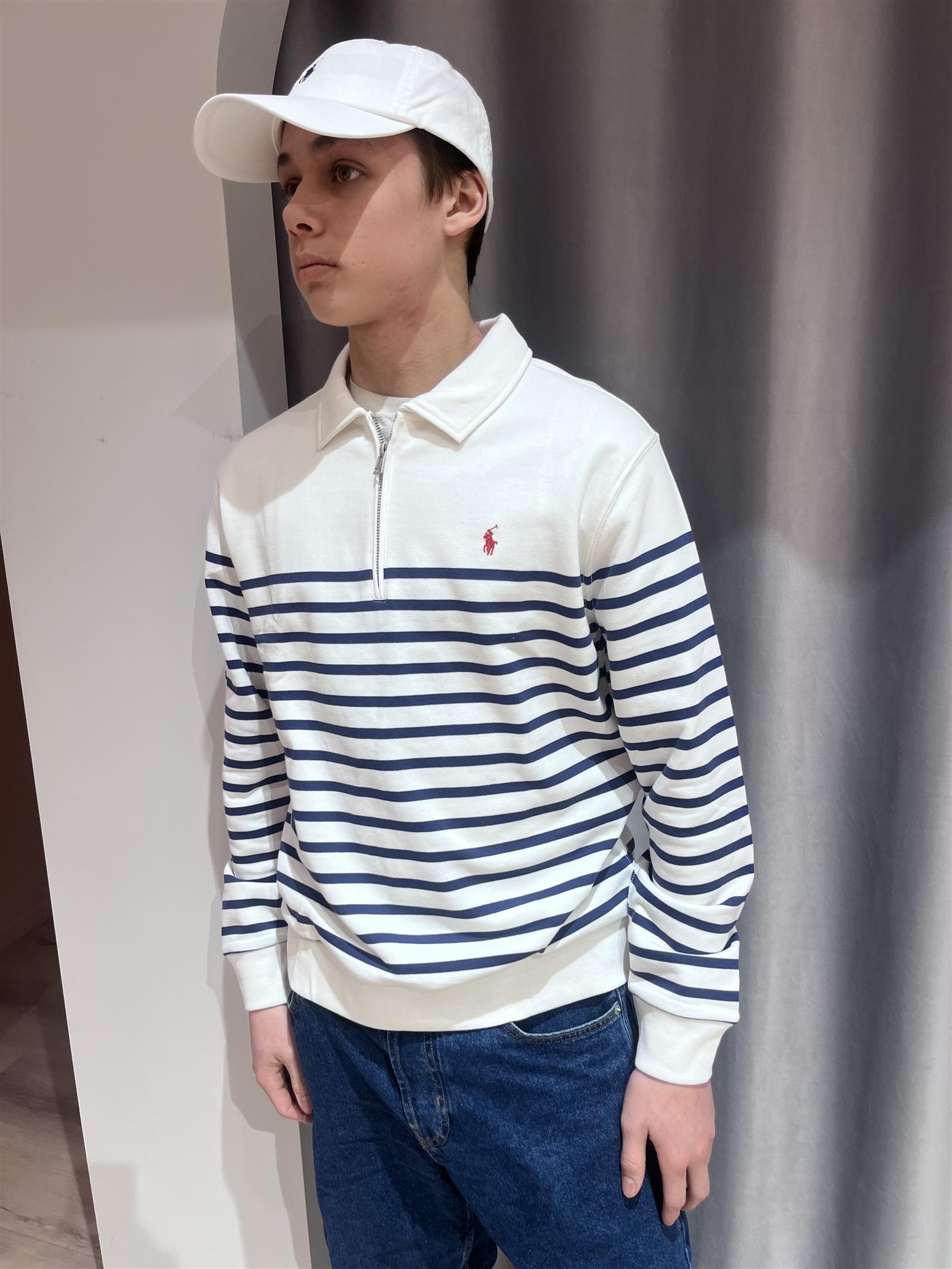 RALPH LAUREN 8-16År Half Zip Sweatshirt - Farmor Ingvarda